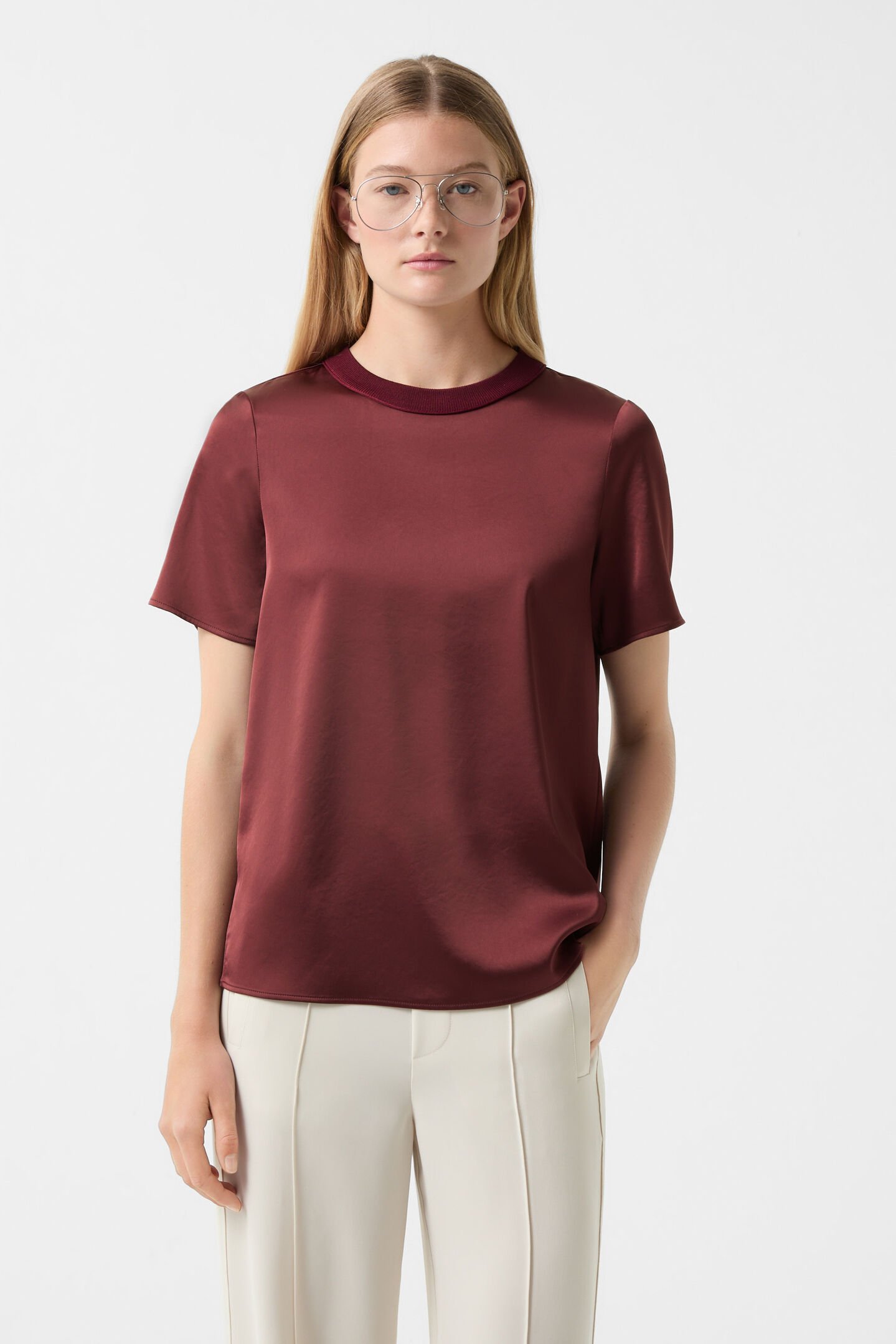 Satin shirt Dylan Wine red
