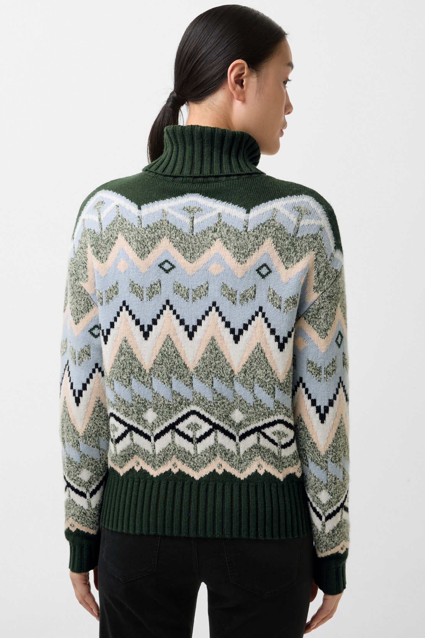 Norwegian pullover Raegan Green/beige/light blue