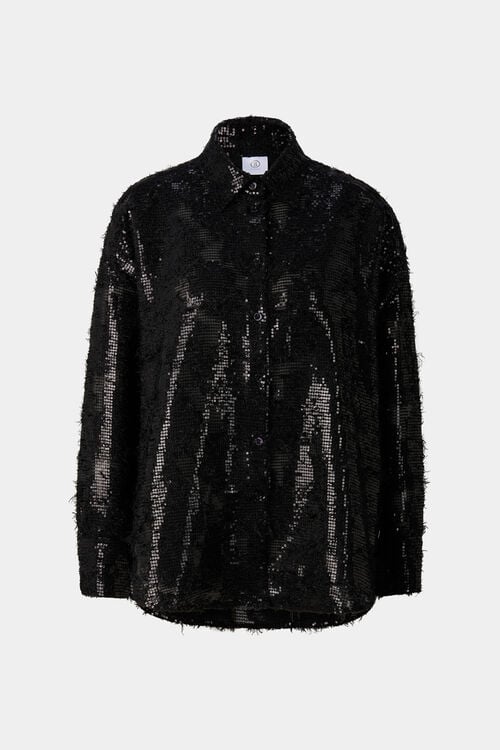 Florence sequinned shirt blouse Black