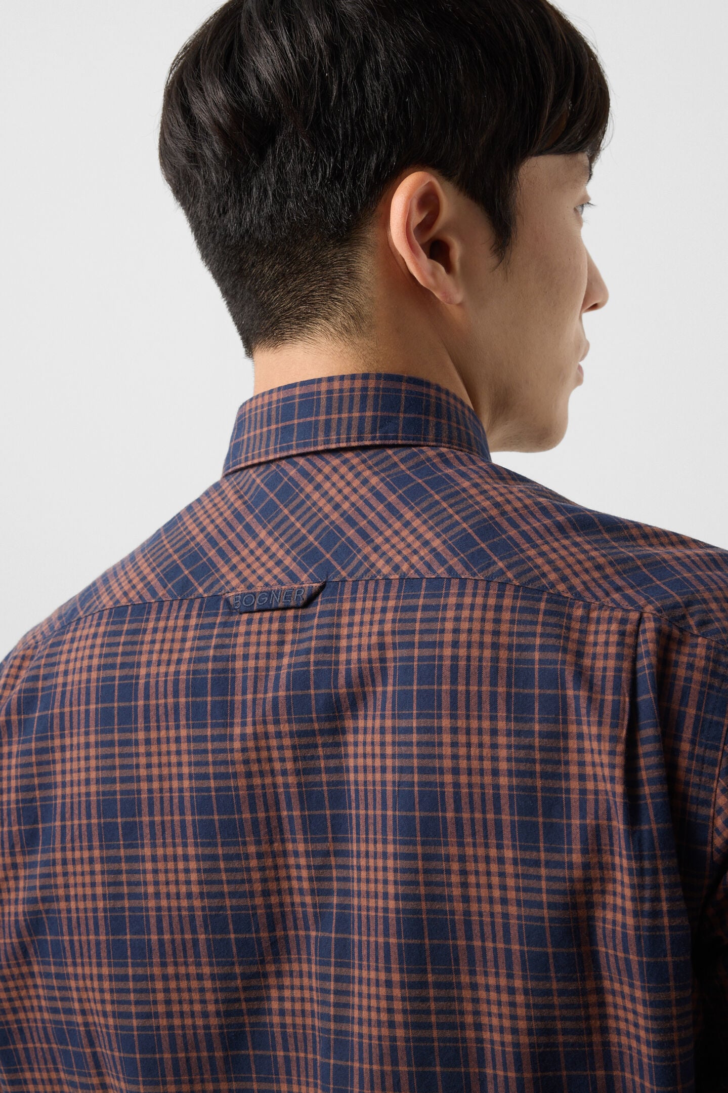 Hardy cotton shirt Brown/navy blue