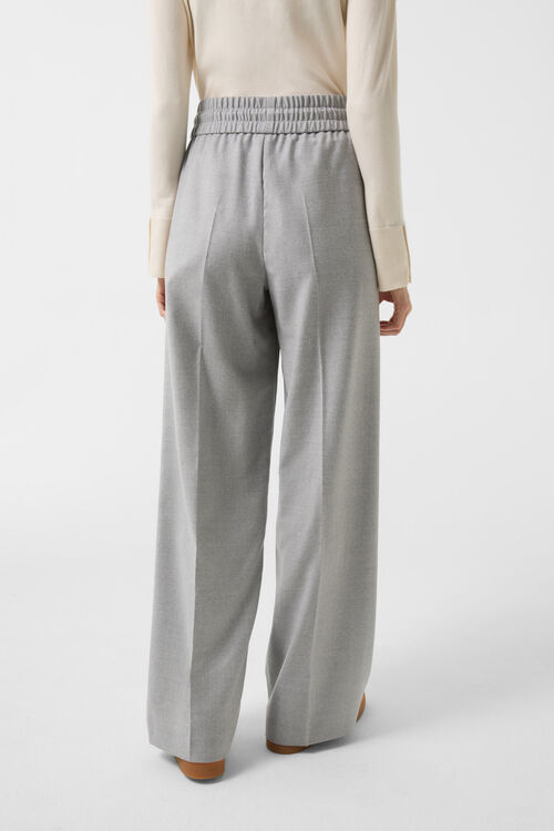 Flanell-Hose Ella Hellgrau