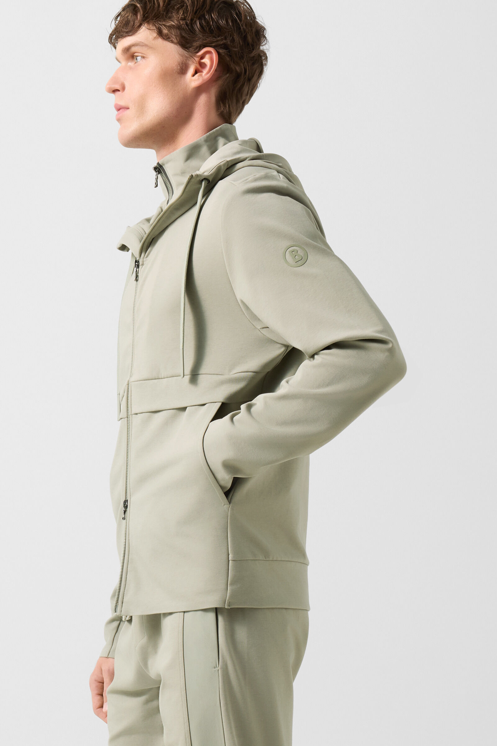 Ernesto jersey jacket Eucalyptus