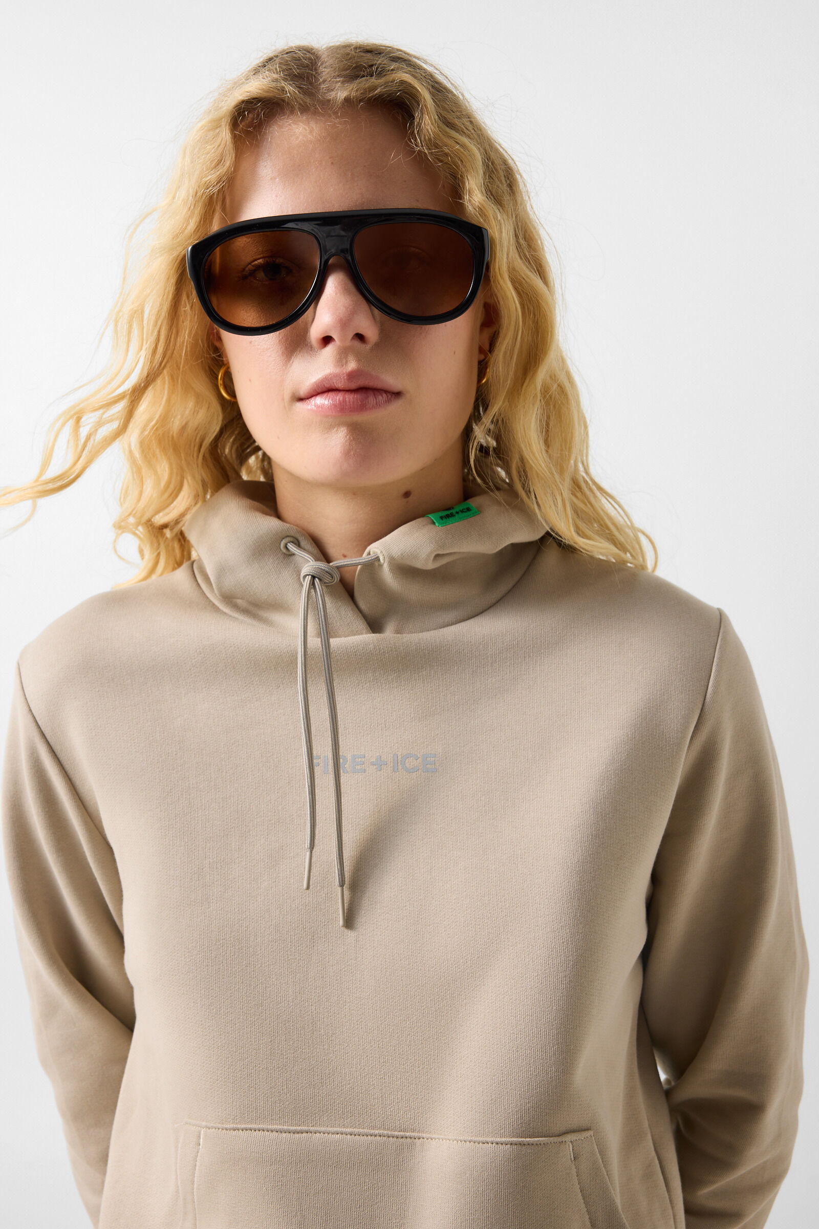 Nila cotton hoodie Beige