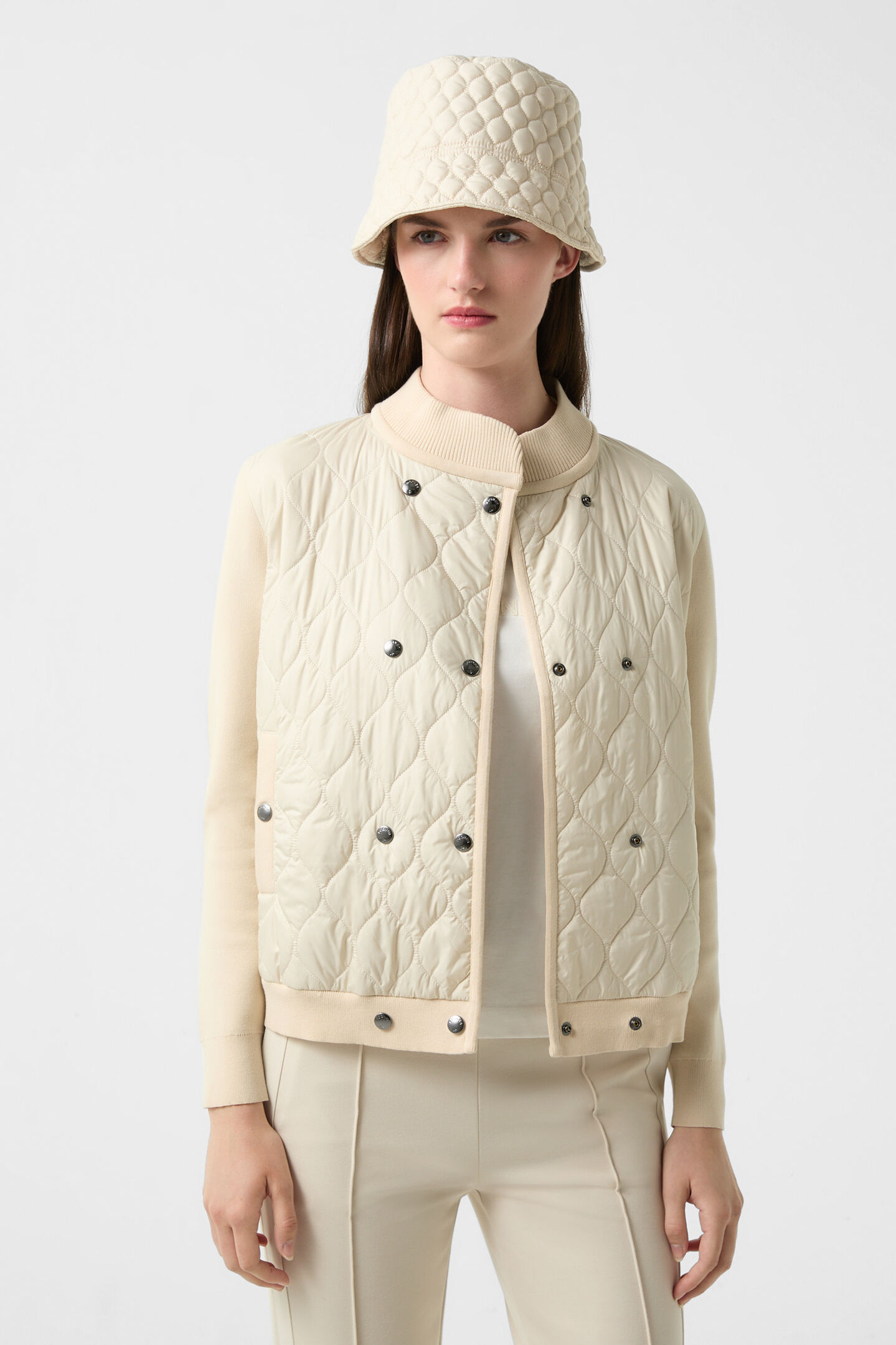 Hybrid-Strickjacke Becca Creme