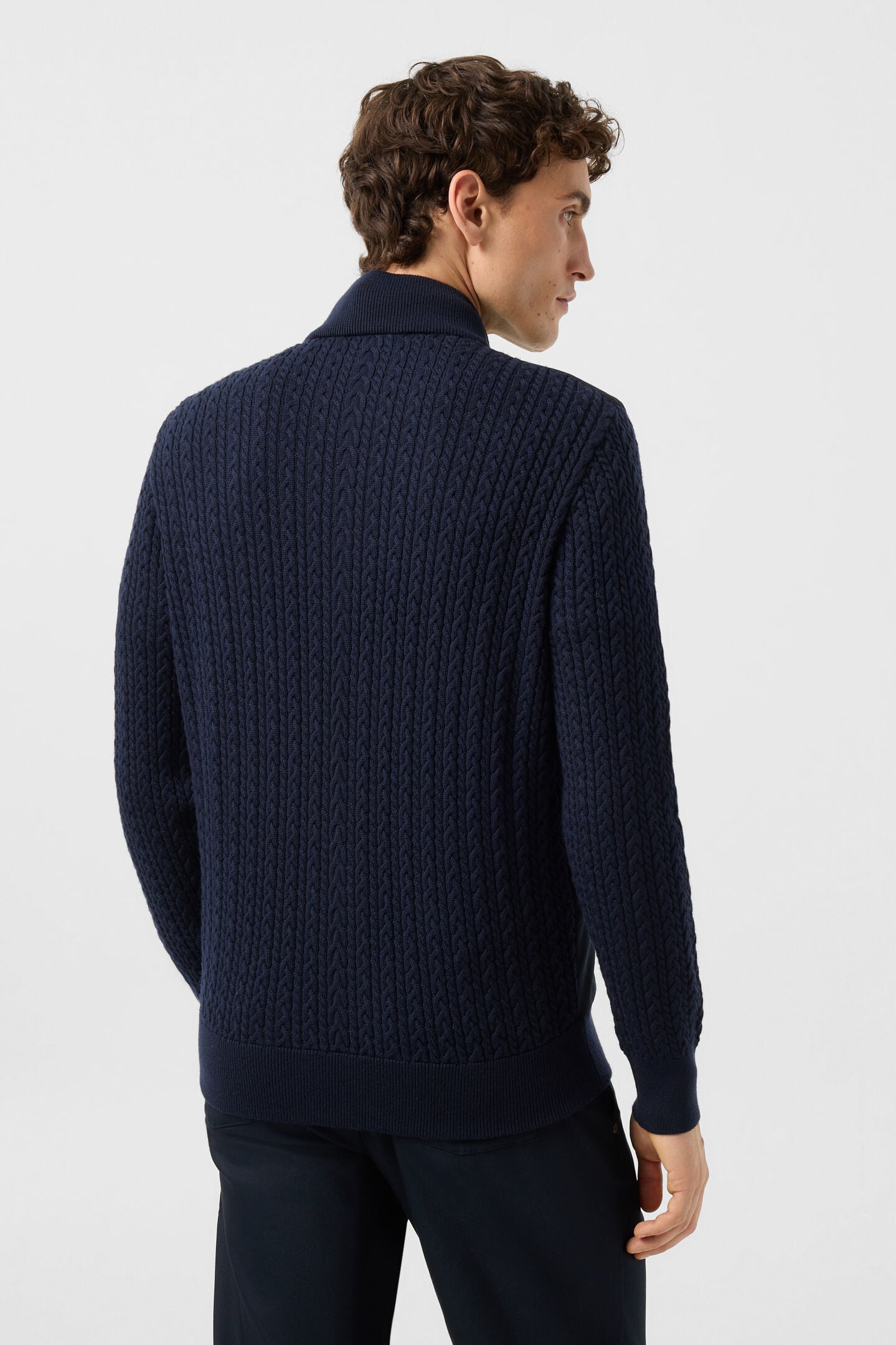 Zisco hybrid wool knit jacket Navy blue