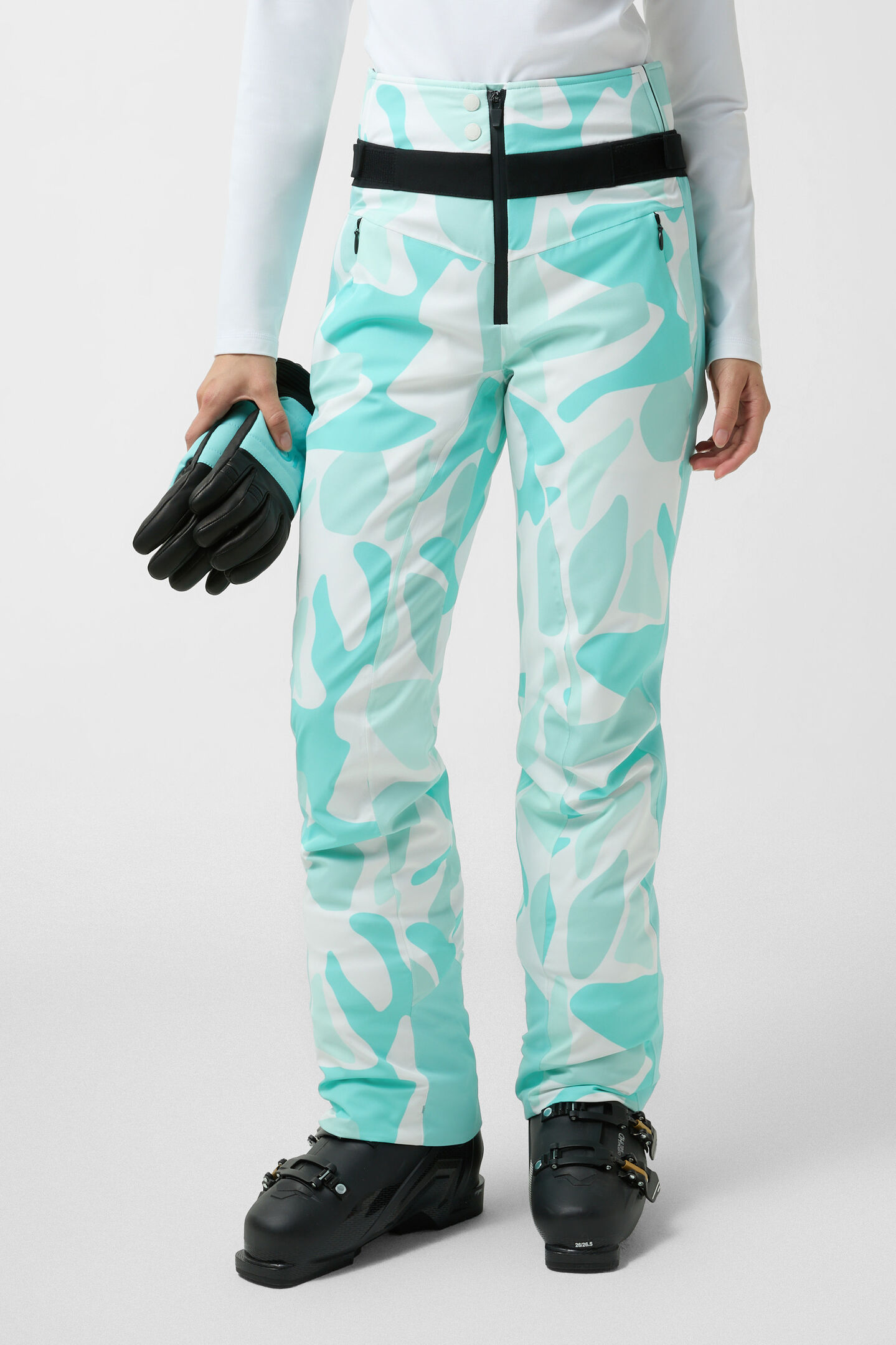 Skihose Borja Eisblau/Weiß