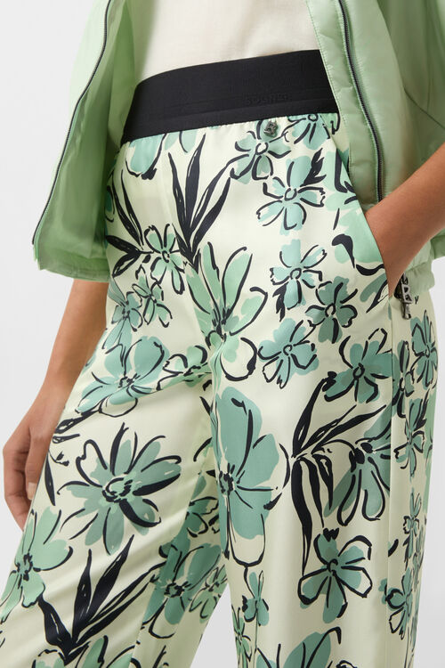 Silk trousers Jacky Vanilla/green