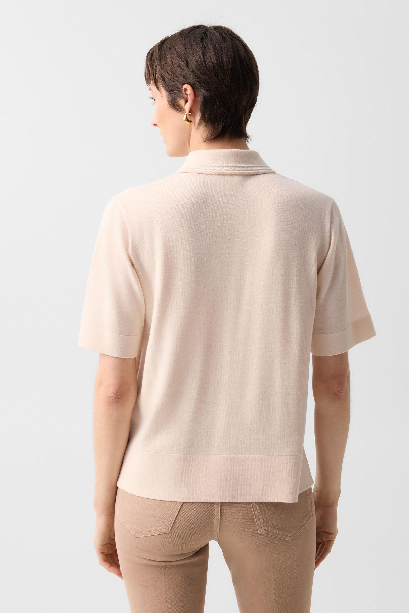 Maureen virgin wool polo shirt Cream