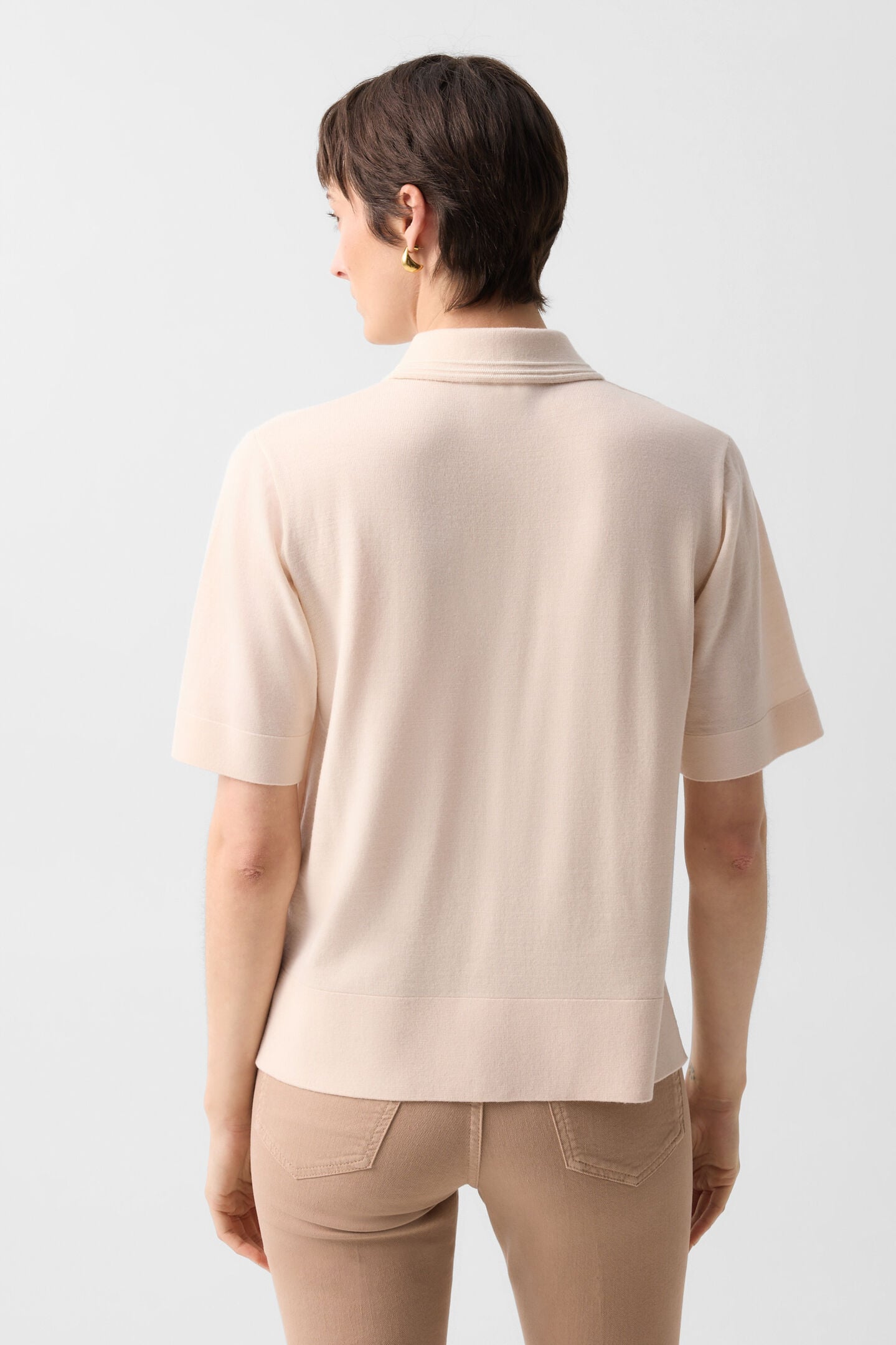 Maureen virgin wool polo shirt Cream