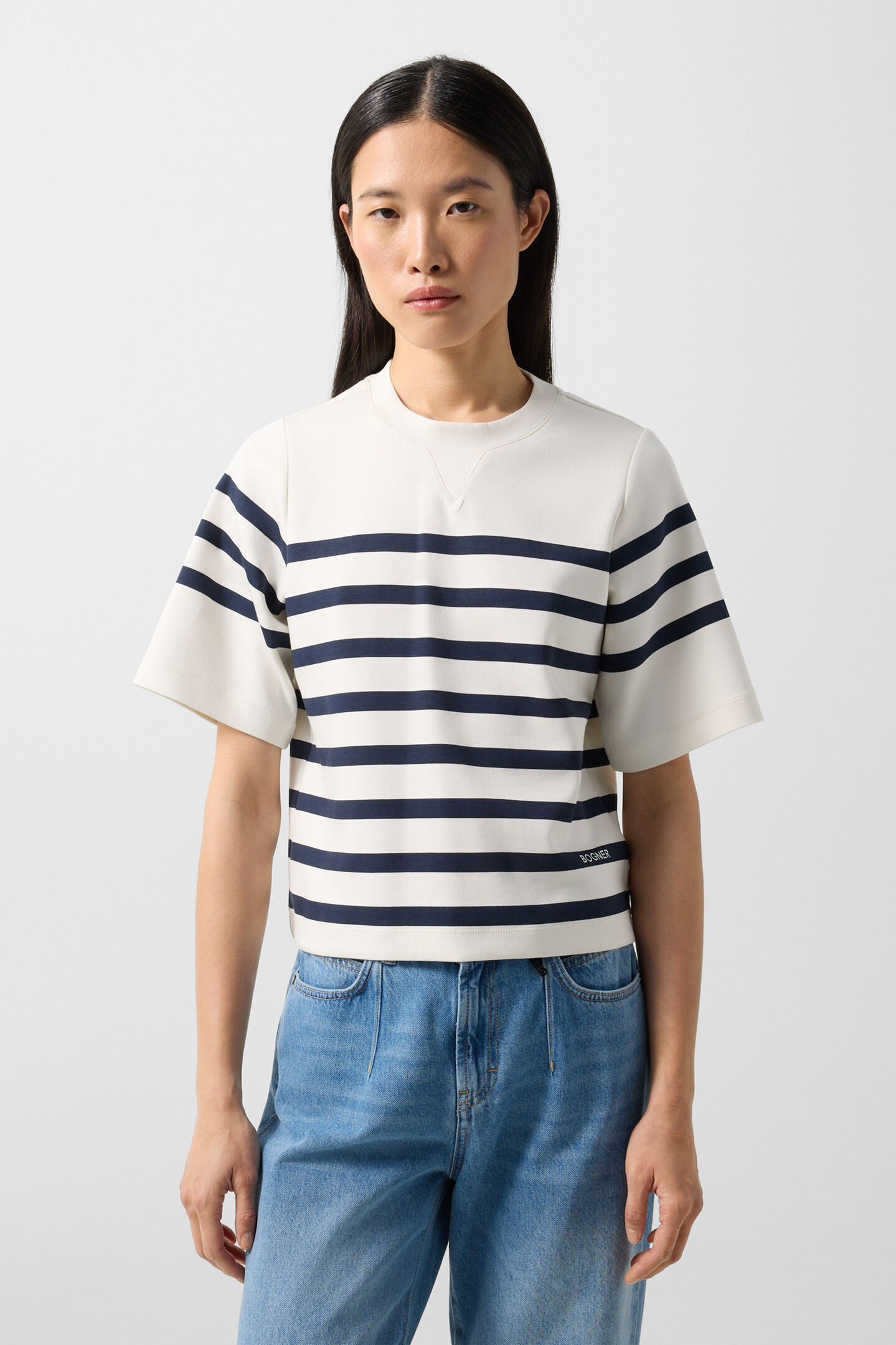 Shirt Stacey Off-white/navy blue