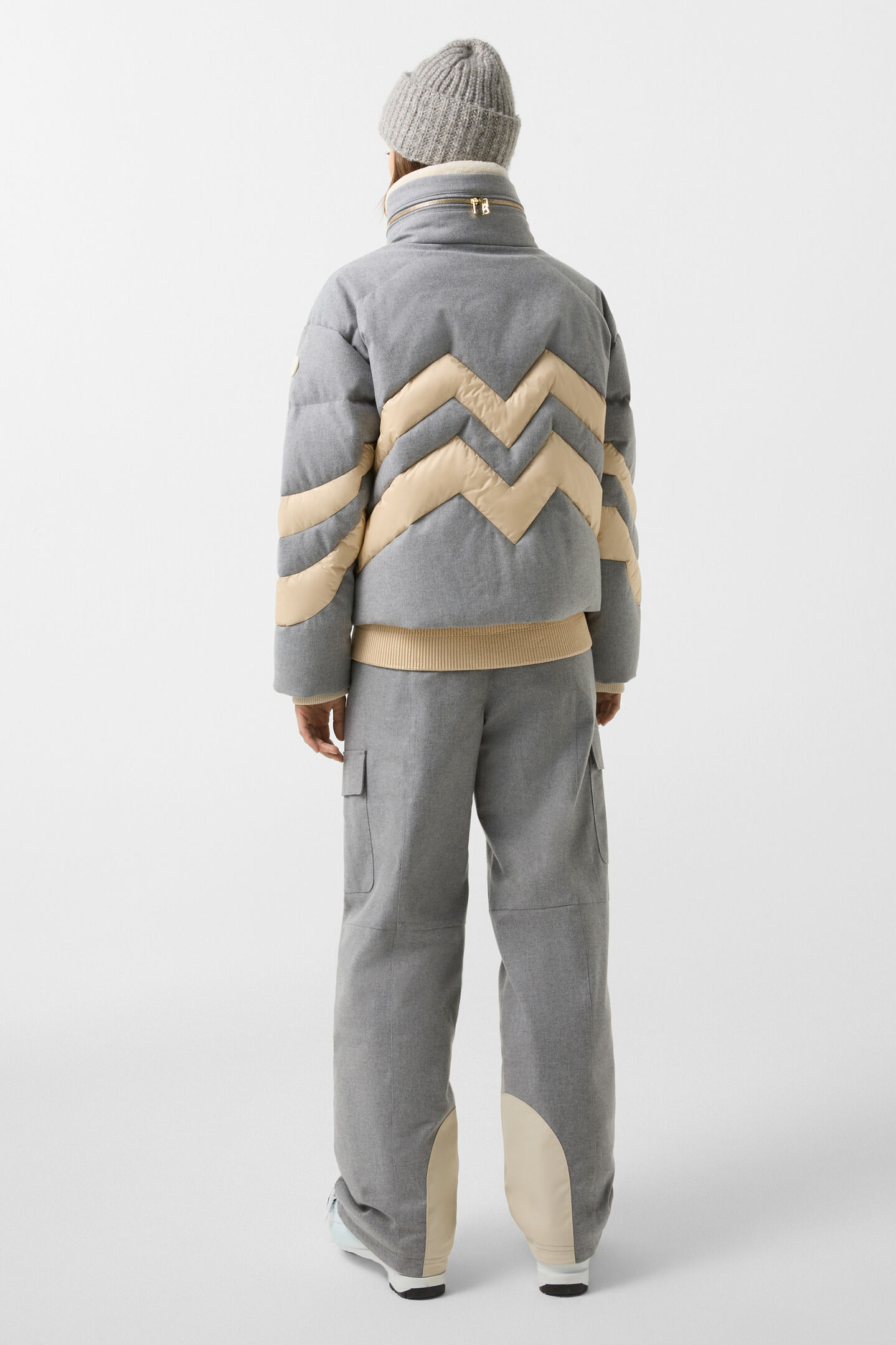 Valea down ski jacket Grey/cream