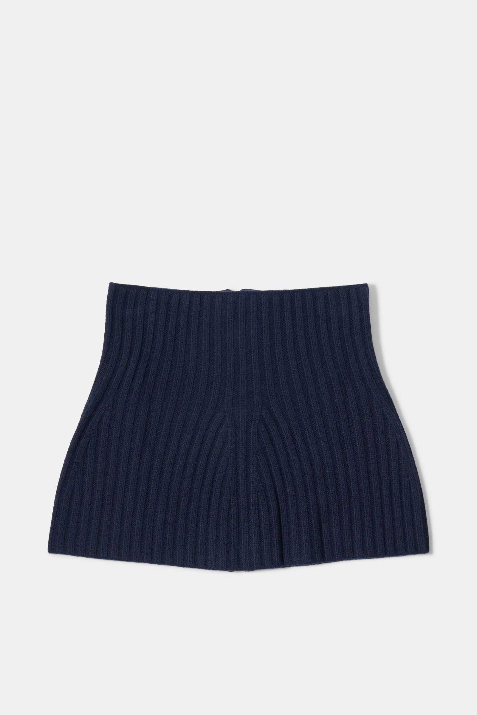 Merida virgin wool ribbed collar Navy