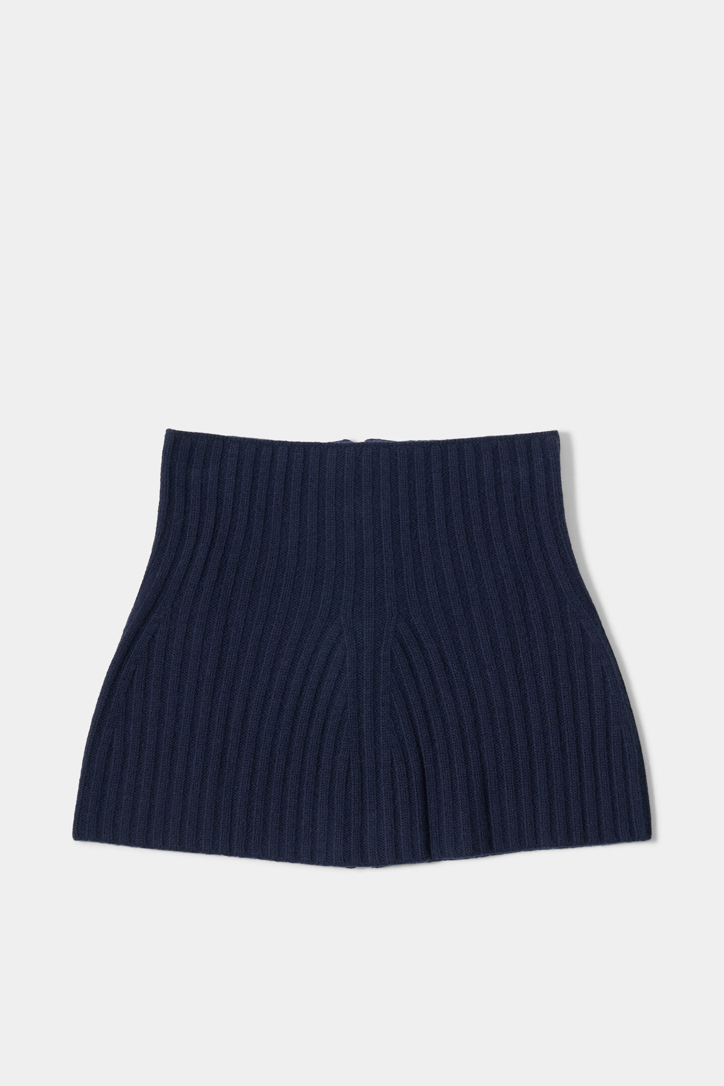 Merida virgin wool ribbed collar Navy