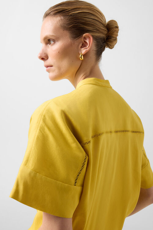 Leinenmix-Bluse Cheryl Gelb