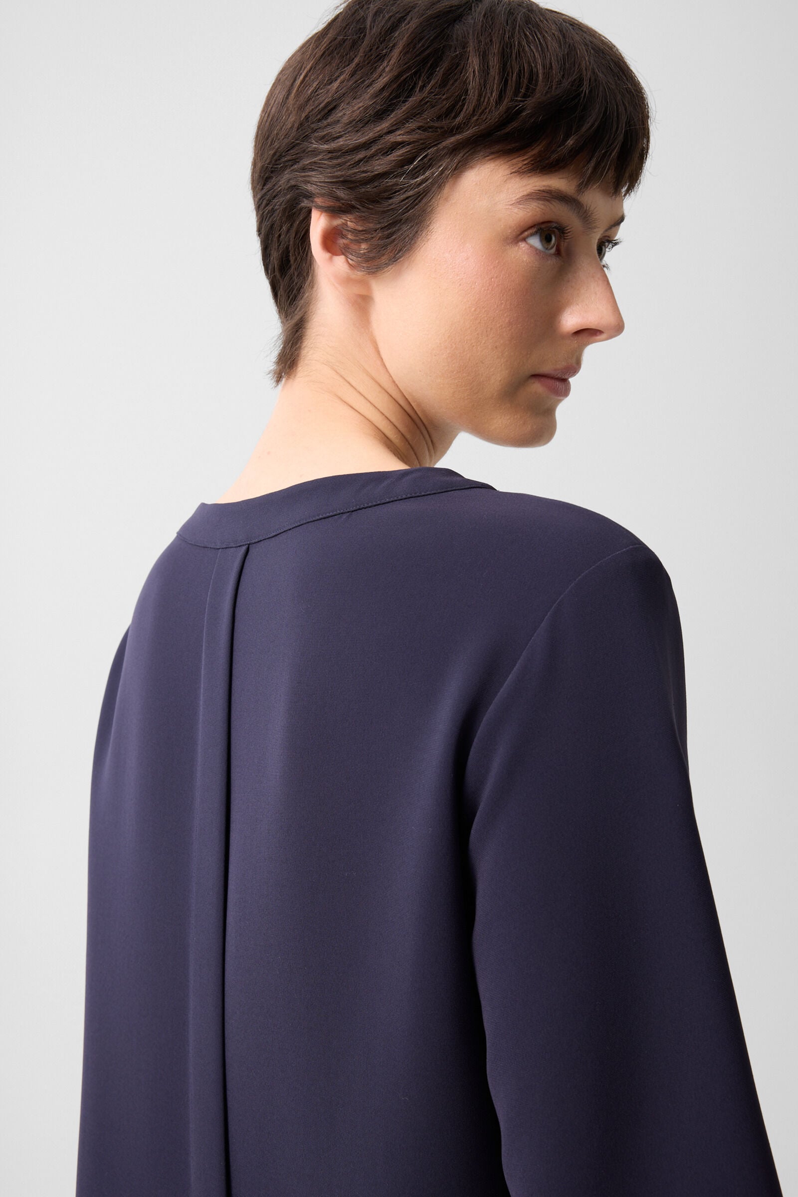 Enrica cr&ecirc;pe shirt Navy blue
