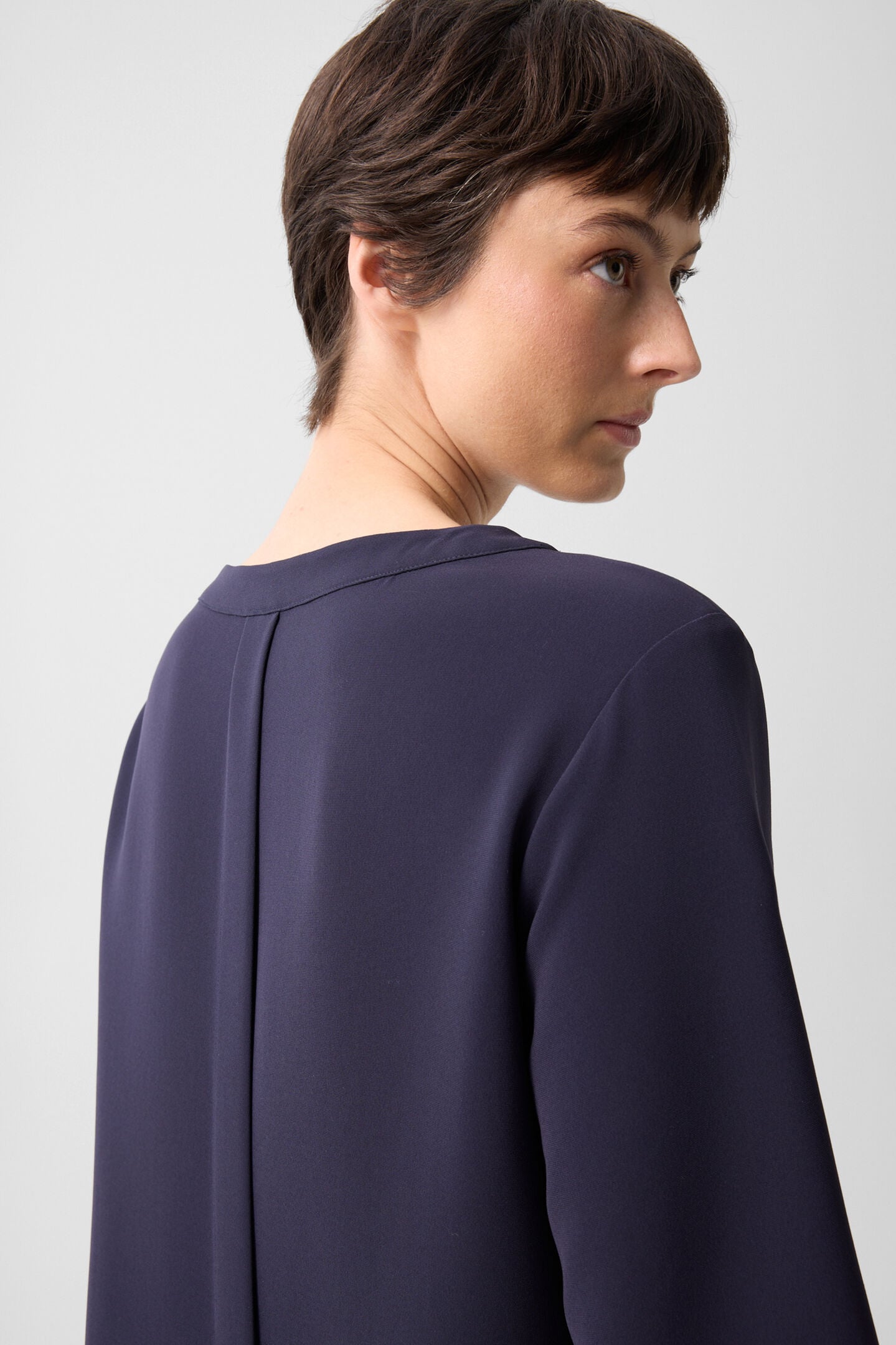 Enrica cr&ecirc;pe shirt Navy blue