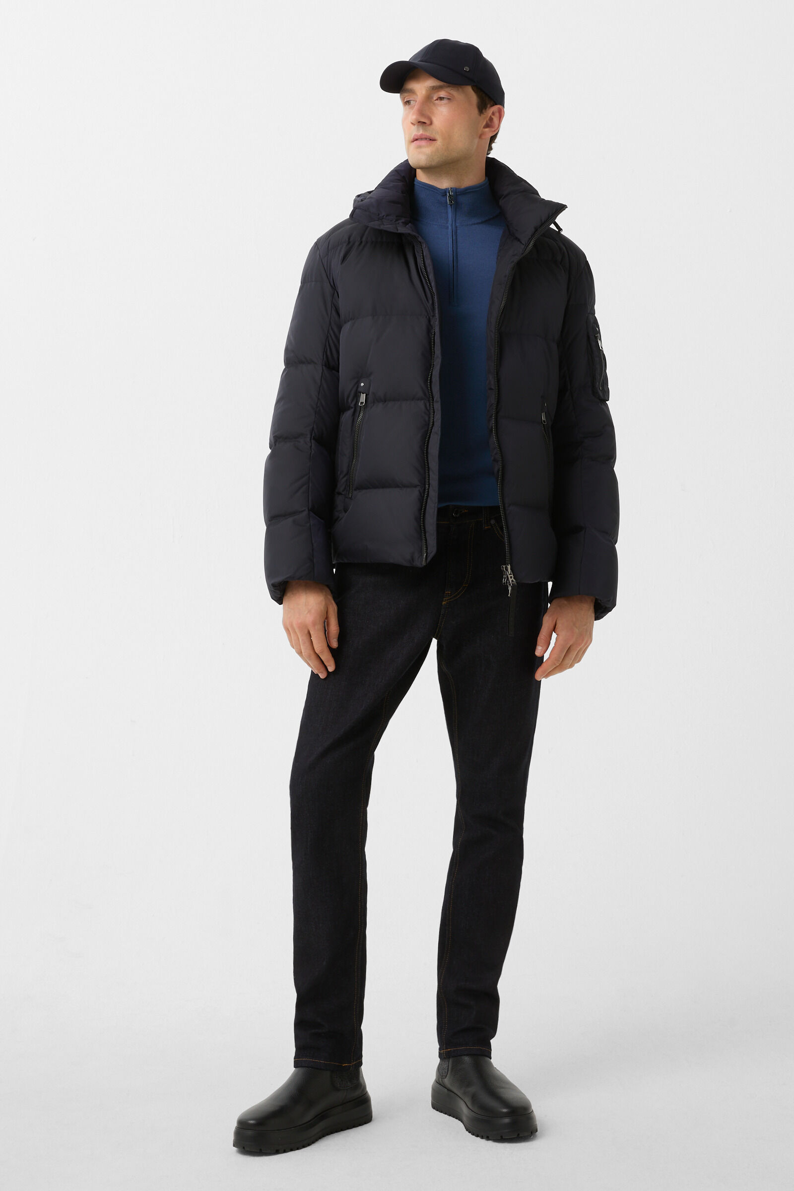 Ouri fine knit troyer Blue