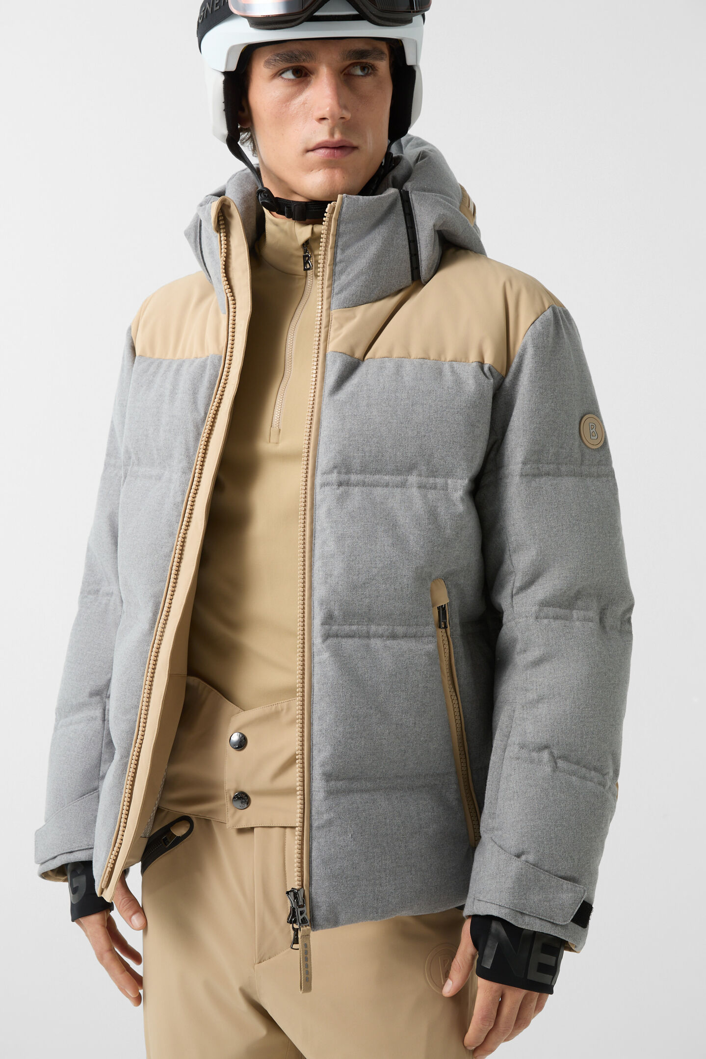 Wali down ski jacket Grey/beige