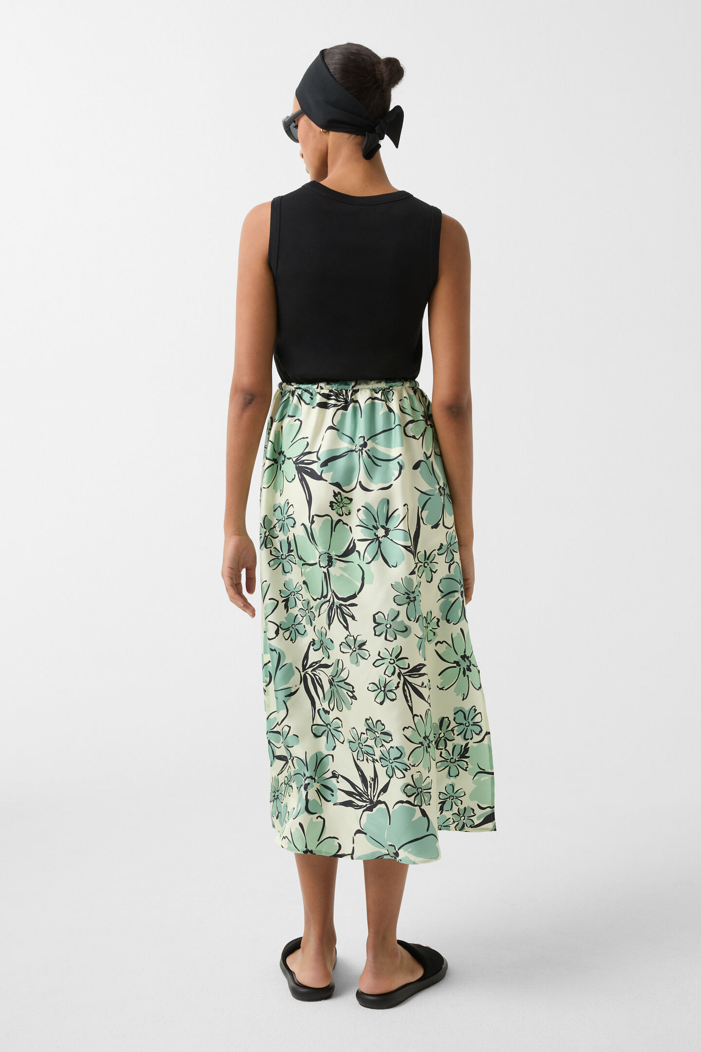 Seiden-Jersey-Kleid Silke Schwarz/Grün