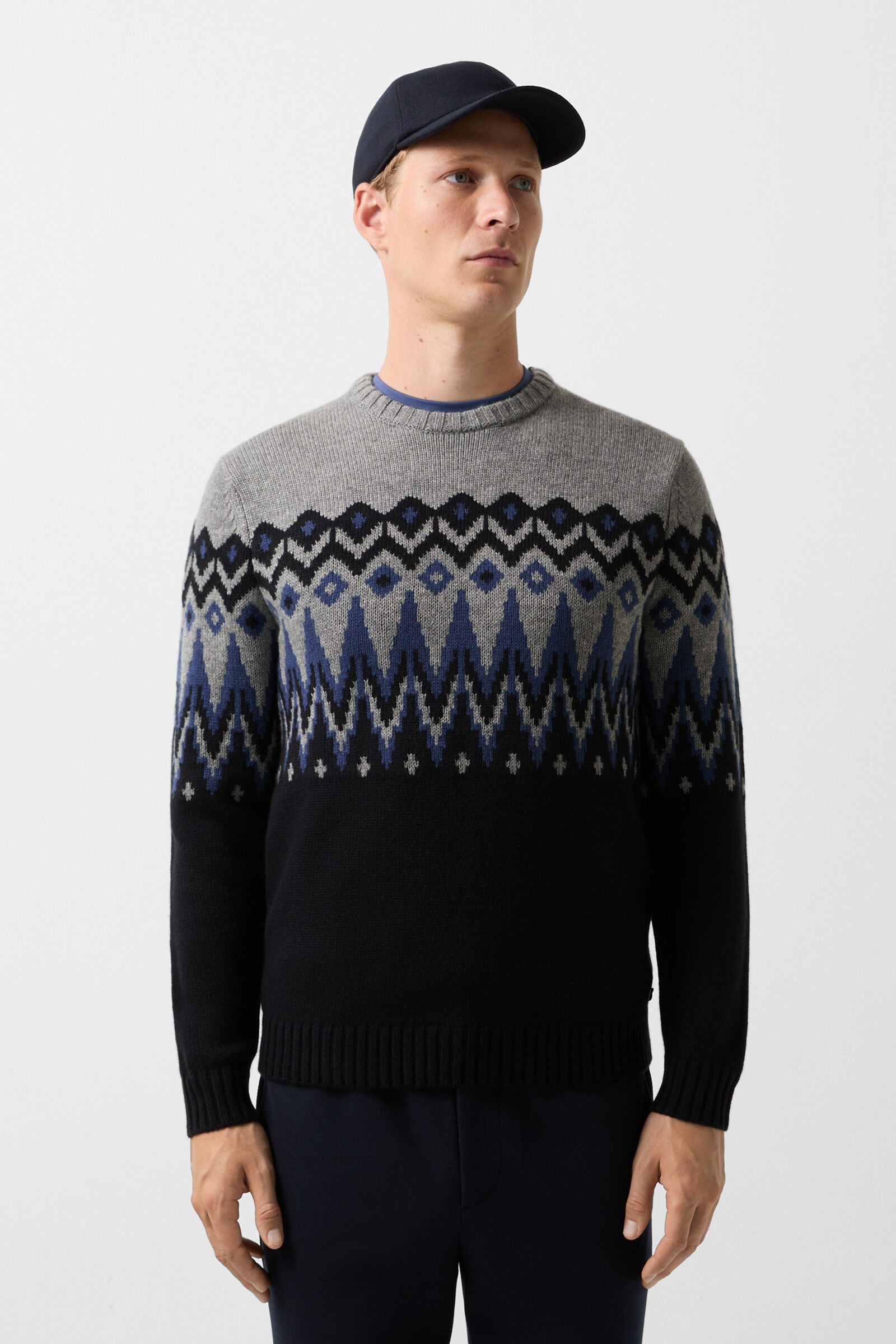 Norwegian jumper Ron Navy blue/grey