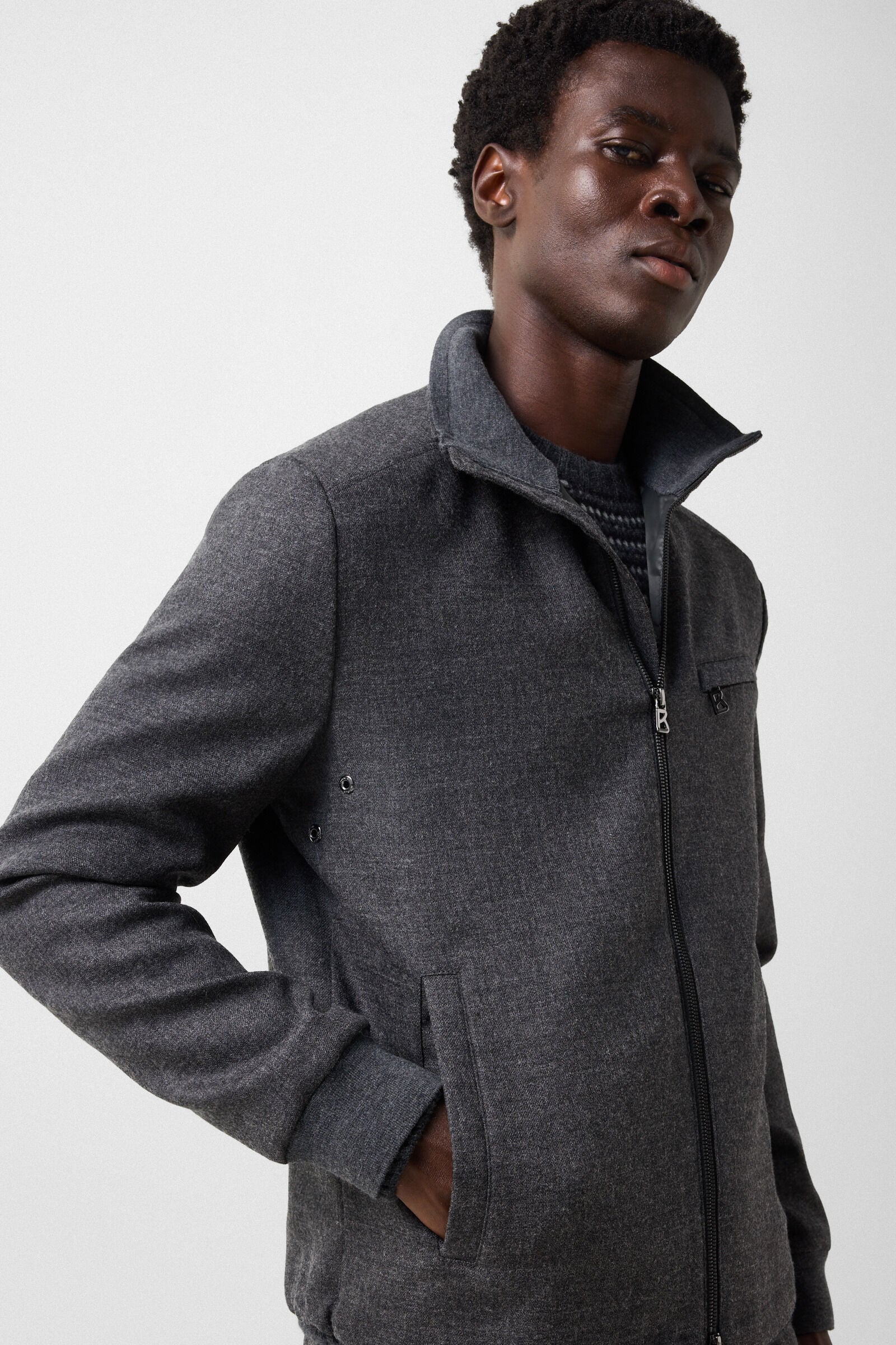 Milan virgin wool blend jacket Anthracite