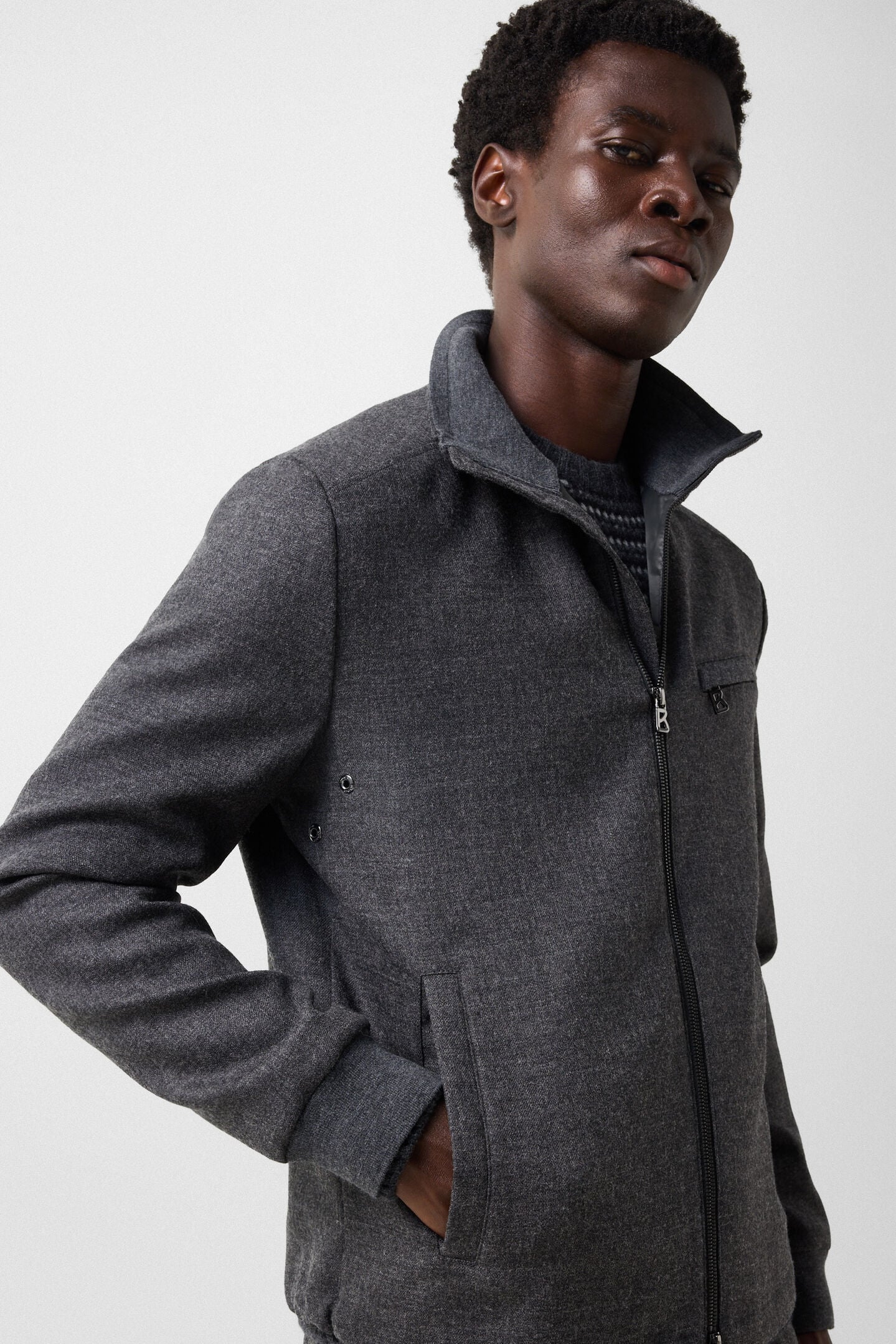 Milan virgin wool blend jacket Anthracite
