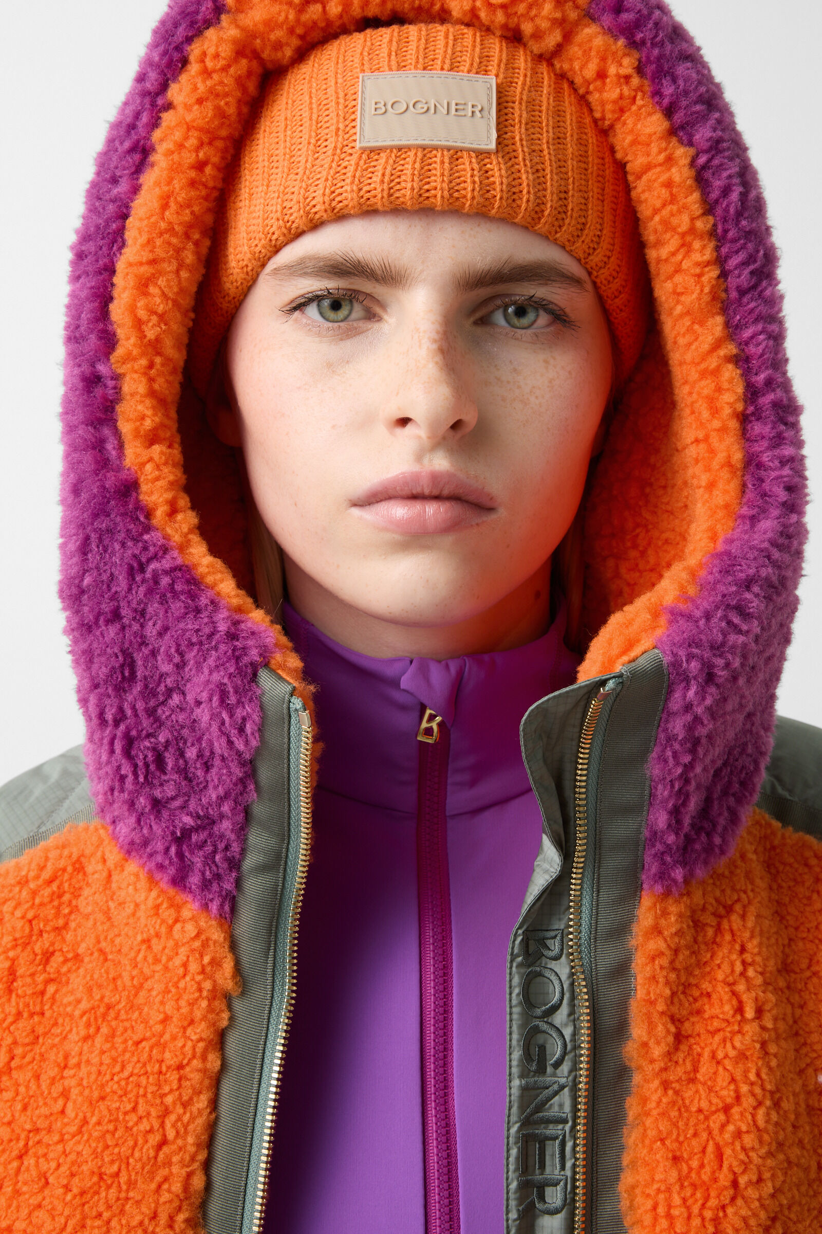 Kora ski jacket Orange/purple