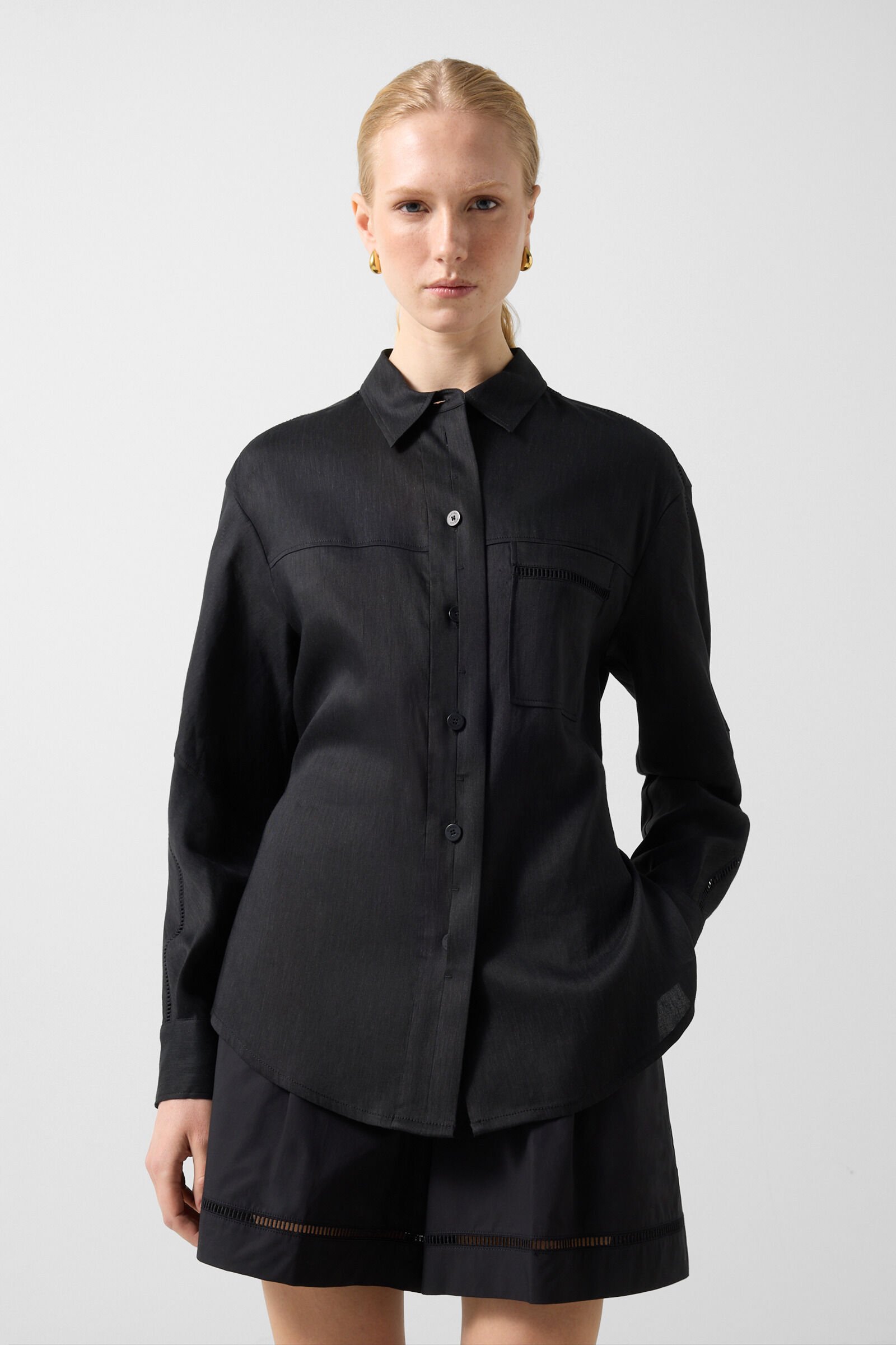 Hemdbluse Catrina Schwarz