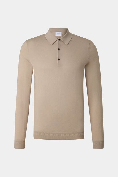 Knitted polo long-sleeved top Jake Camel