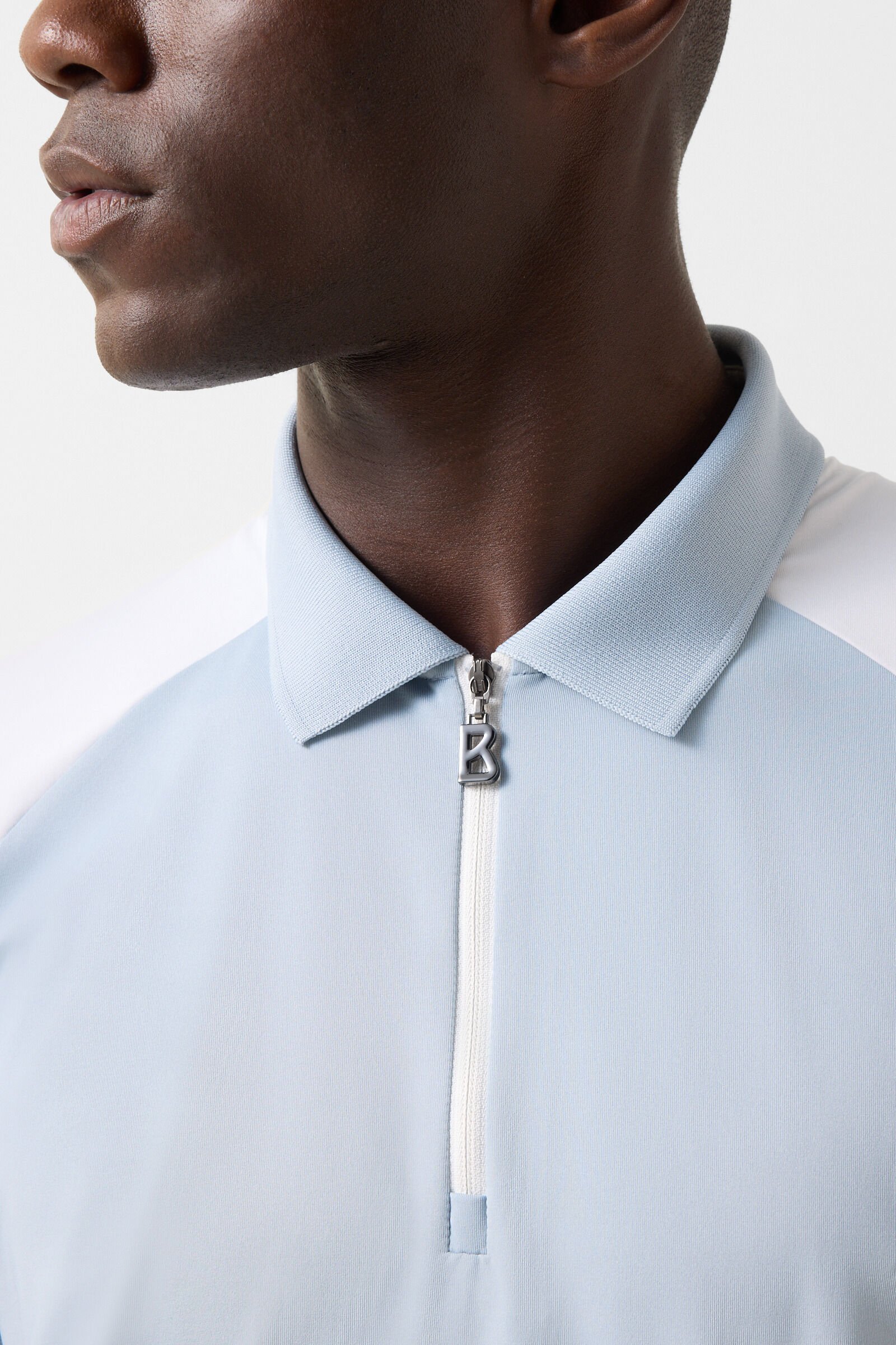 Fabius functional short-sleeved top Misty blue/white