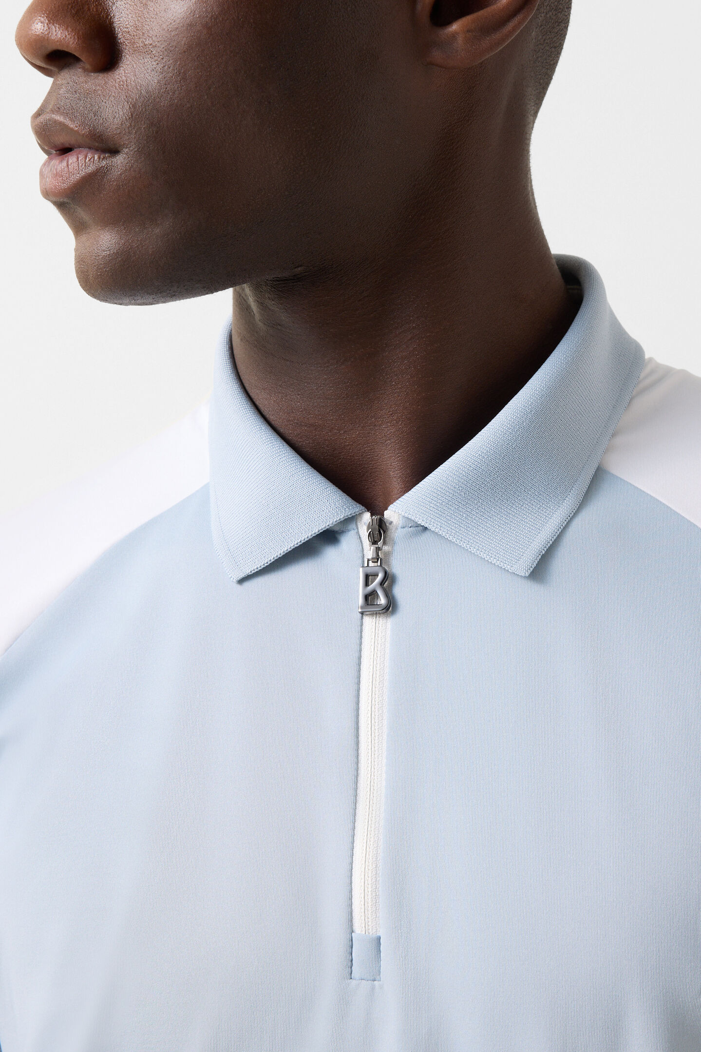 Fabius functional short-sleeved top Misty blue/white