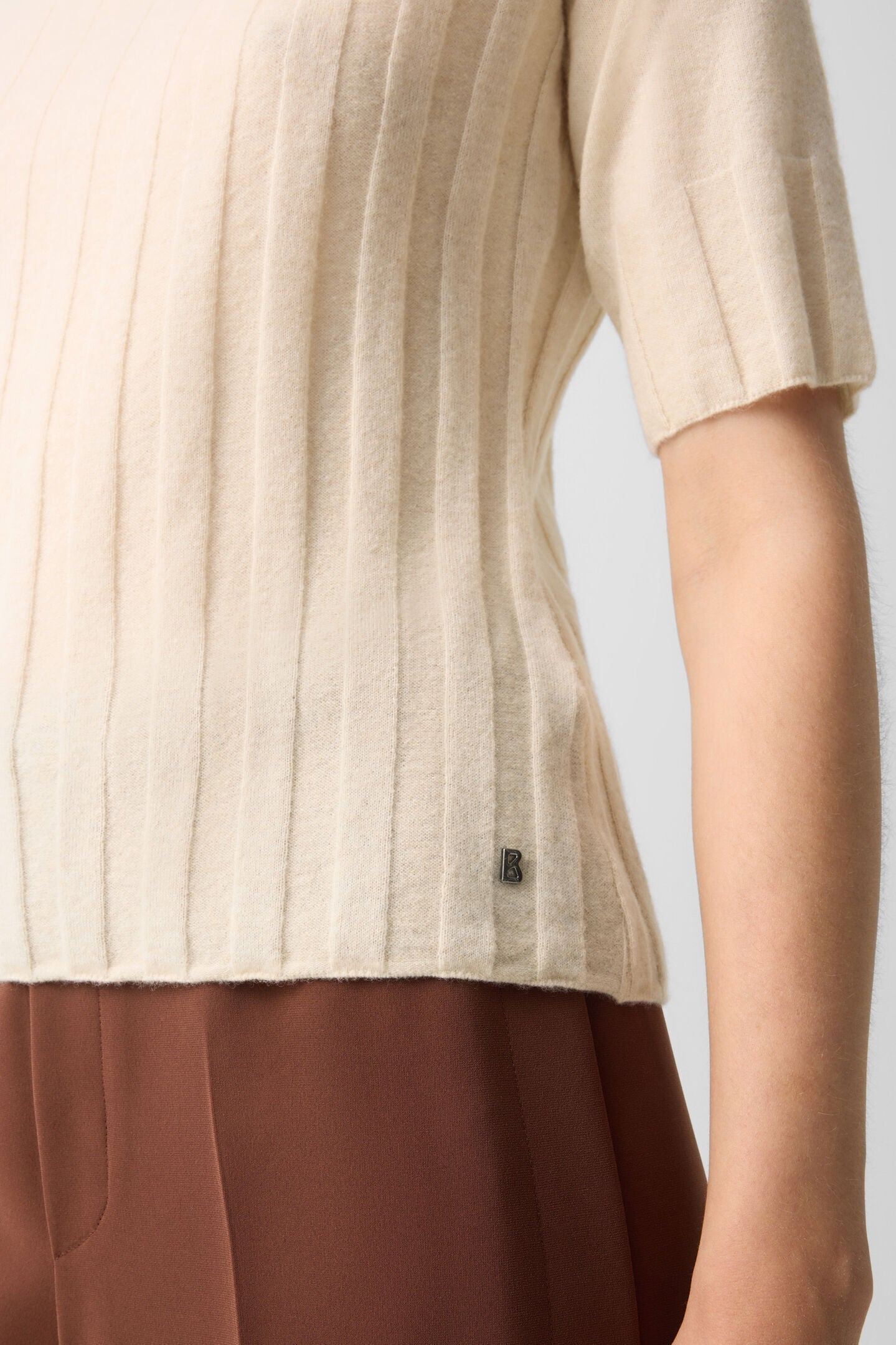 Schurwoll-Kaschmir-Shirt Tina Creme
