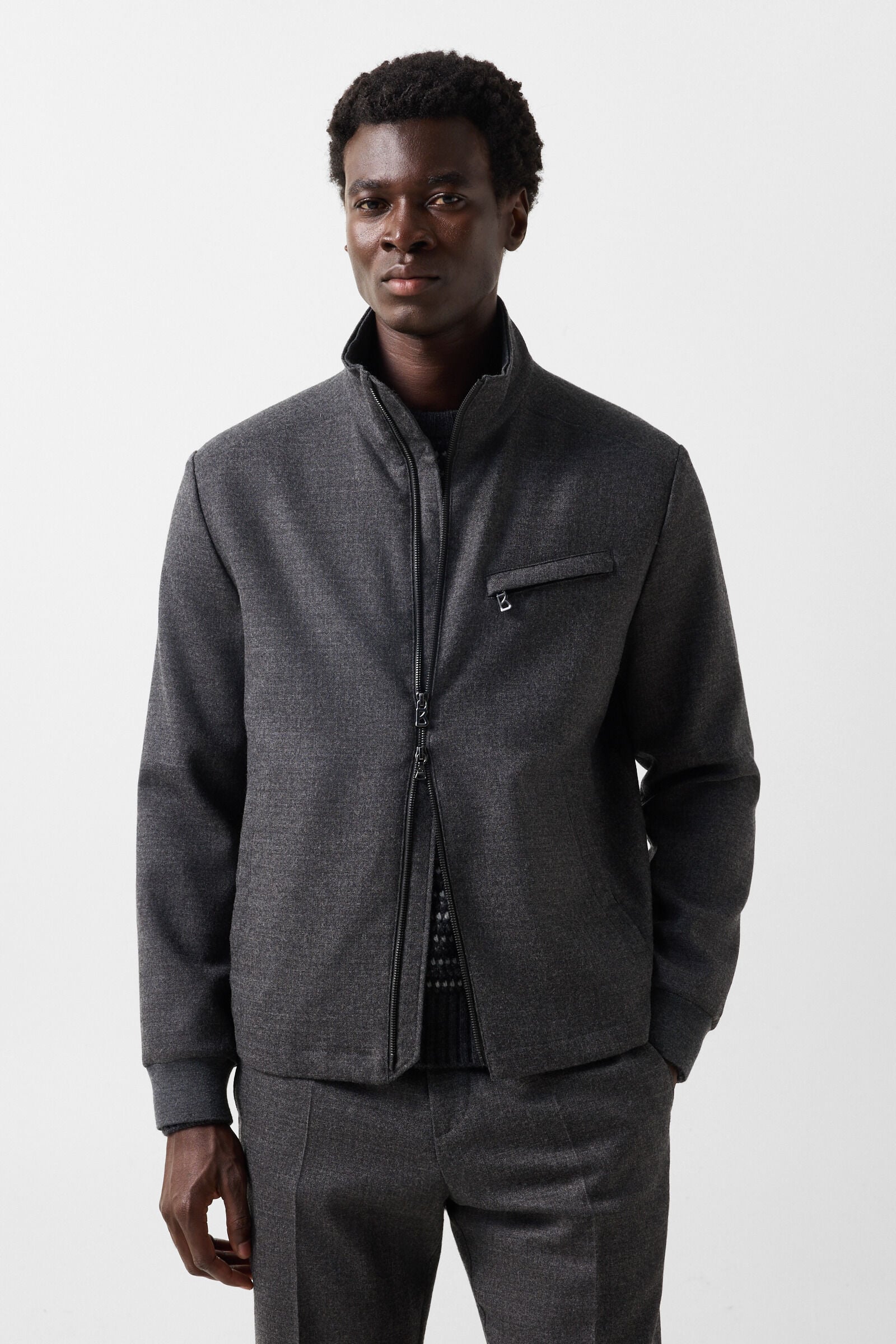 Milan virgin wool blend jacket Anthracite