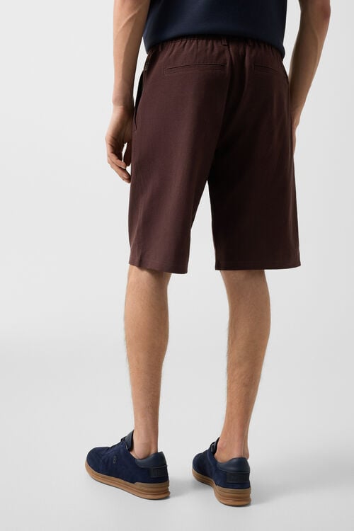 Marc linen mix shorts Dark brown