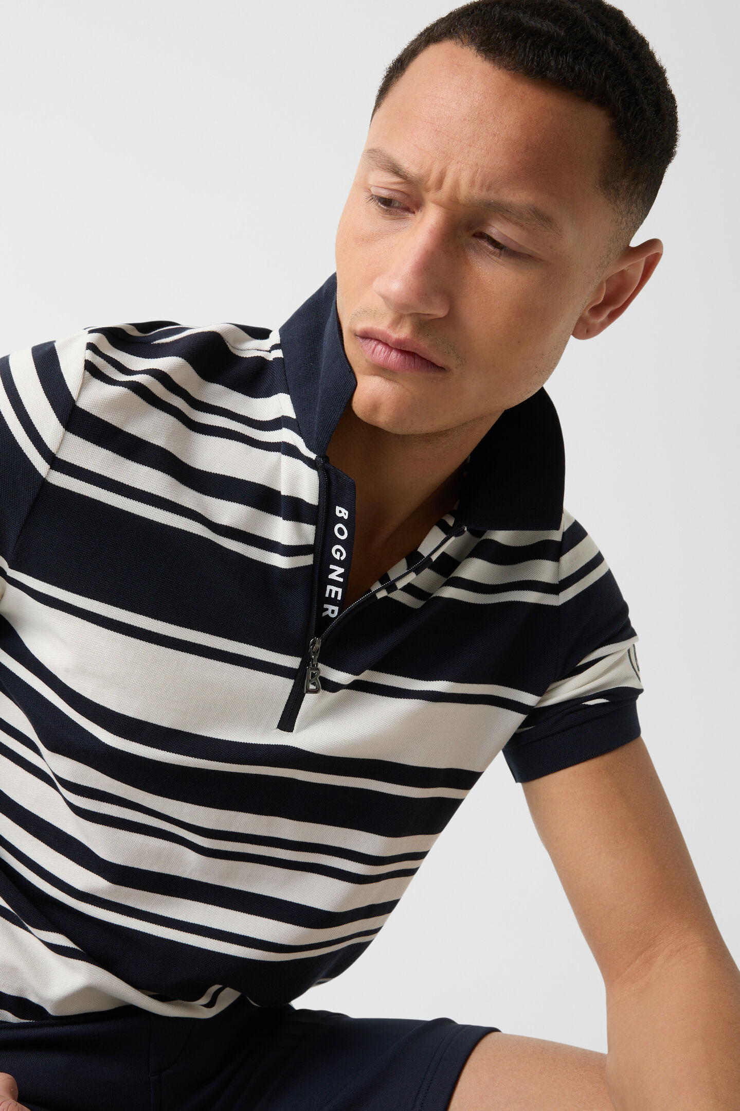 Funktions-Polo-Shirt Flip Navy-Blau/Weiß