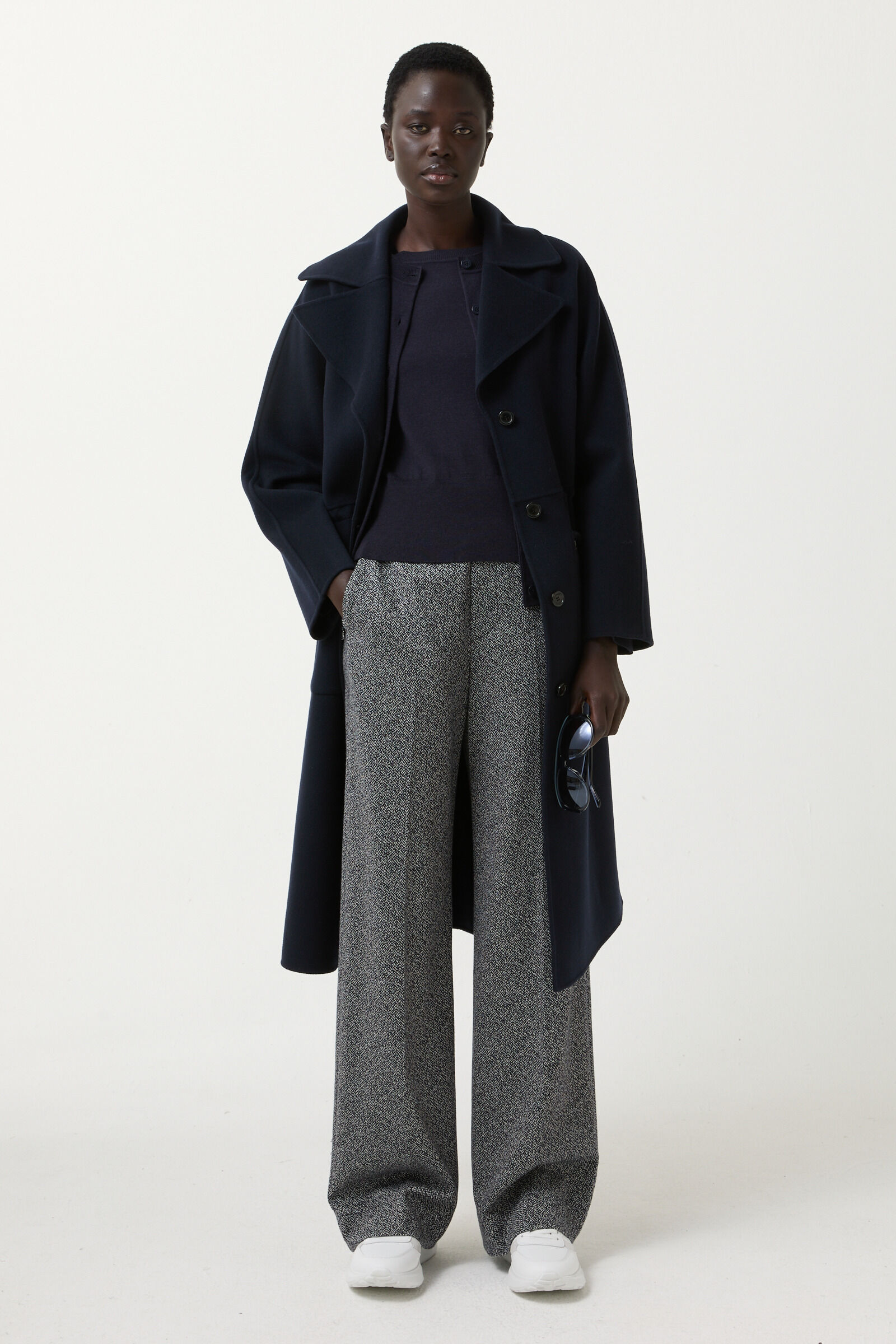 Marlene trousers Ylvi Navy blue/white