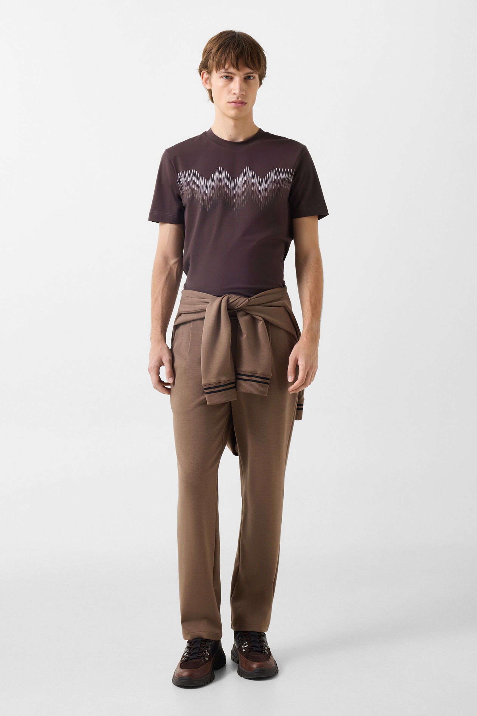 Ryan cotton-blend T-shirt Coffee