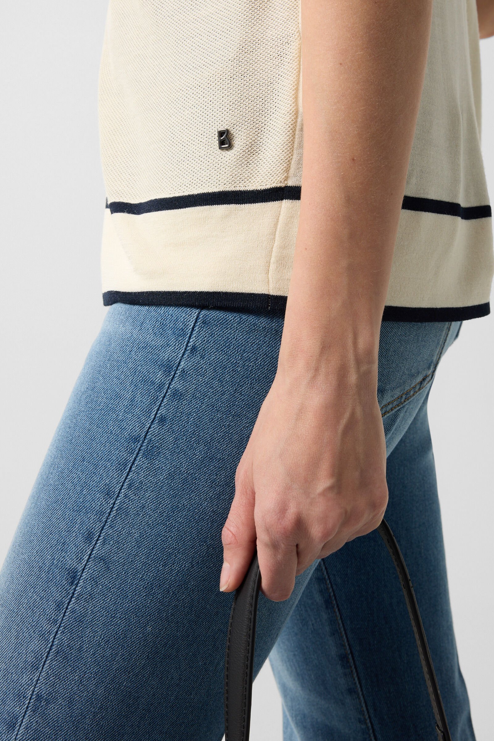 Peaches silk knit jacket Cream