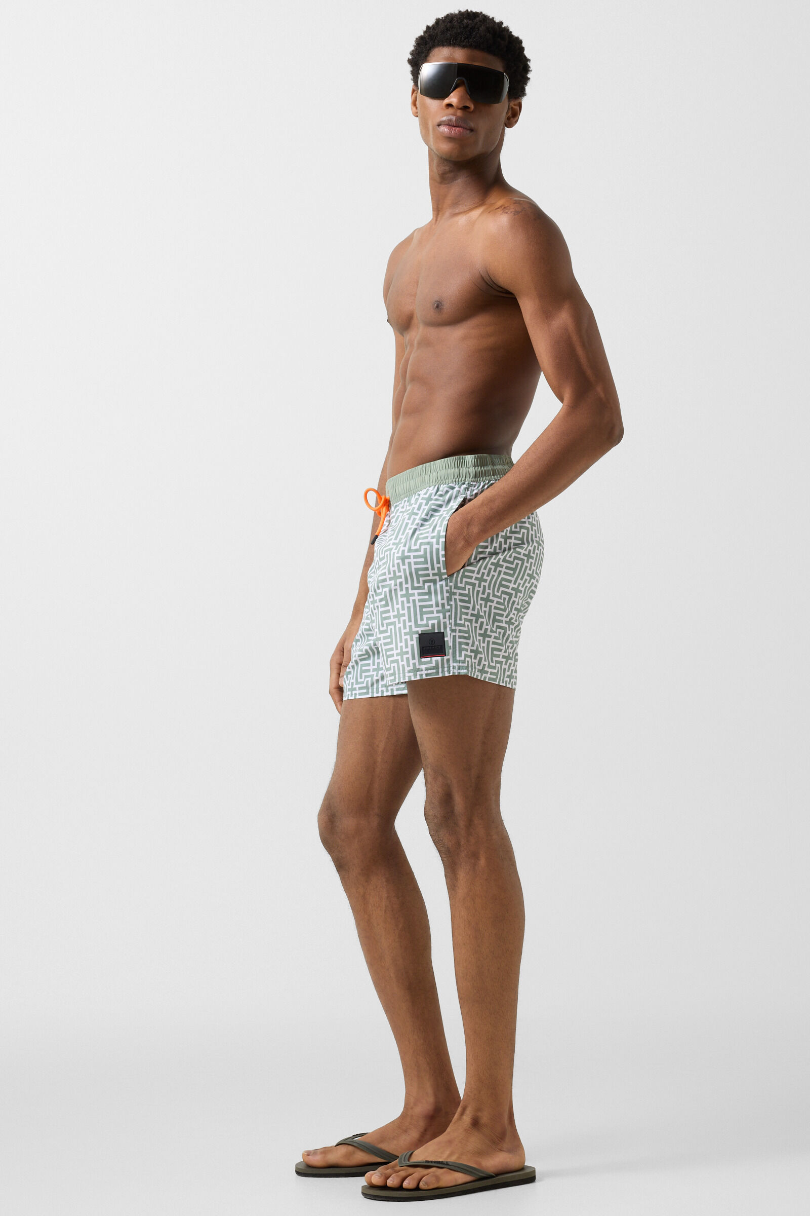 Nelson swim trunks Eucalyptus/Off-White