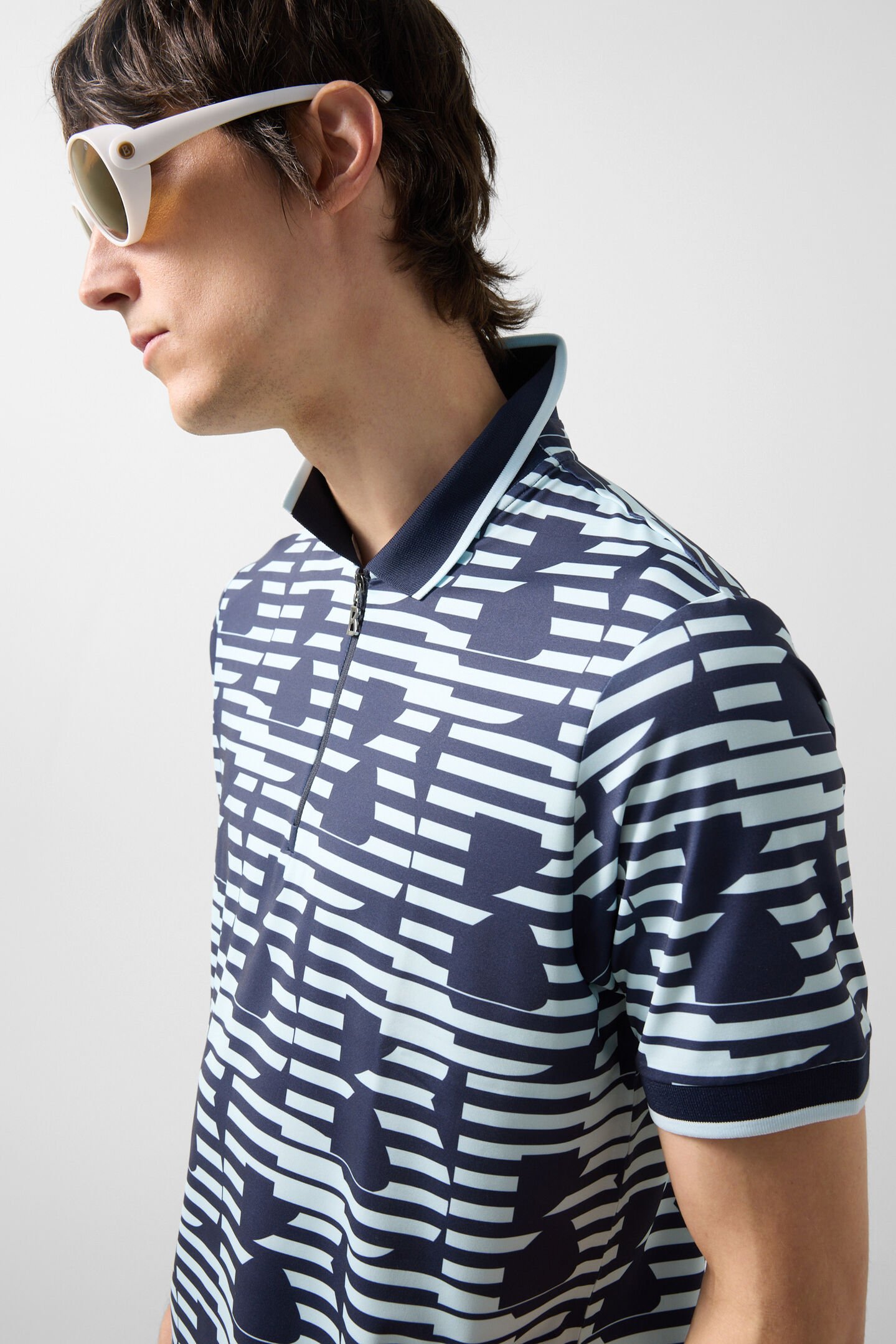 Valentin functional short-sleeved top Navy blue/light blue