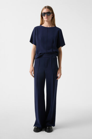 Pantalon crêpe-marlène Suzy Bleu marine Pantalon crêpe-marlène Suzy Bleu marine