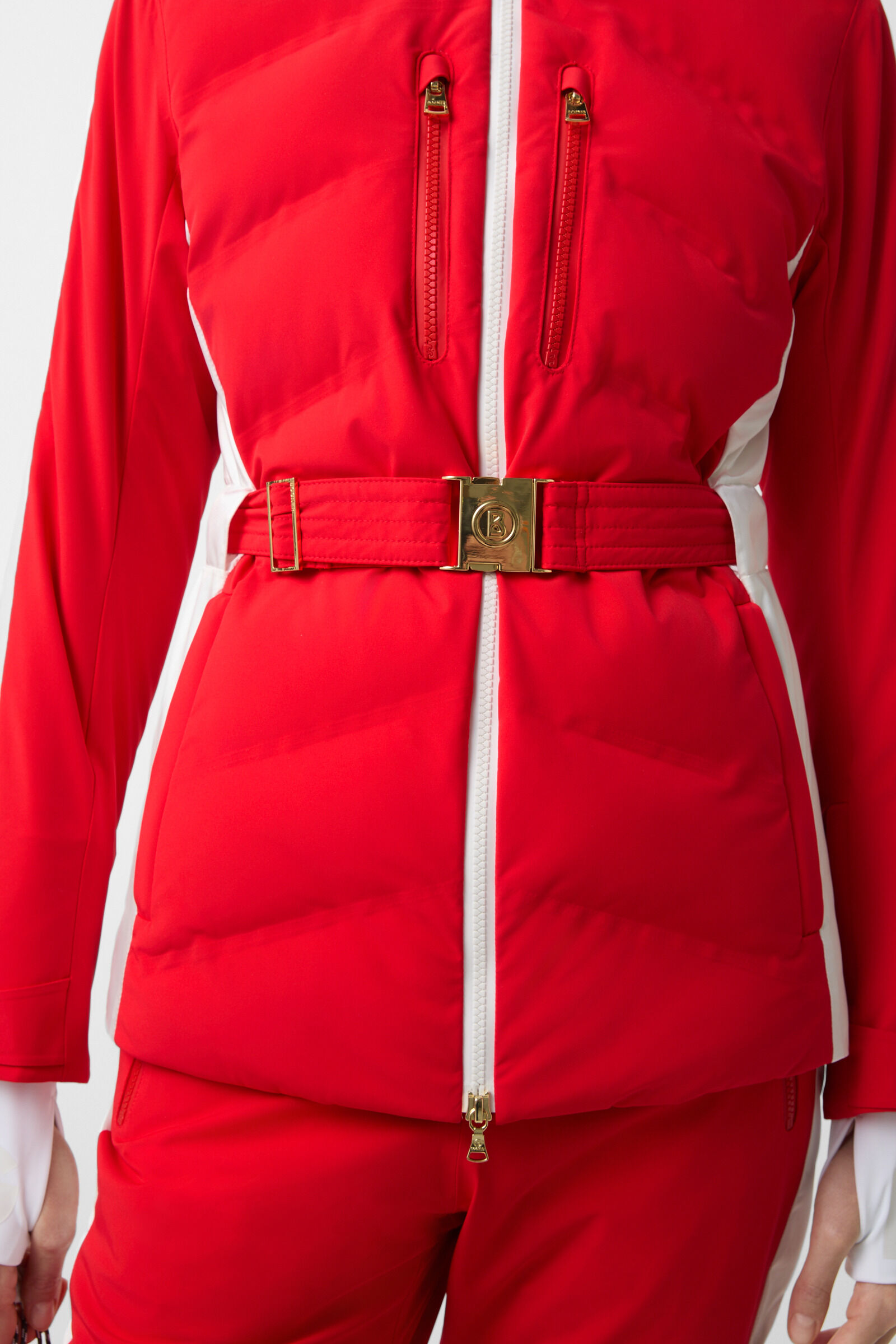 Ski-Steppjacke Kira Rot/Wei&szlig;