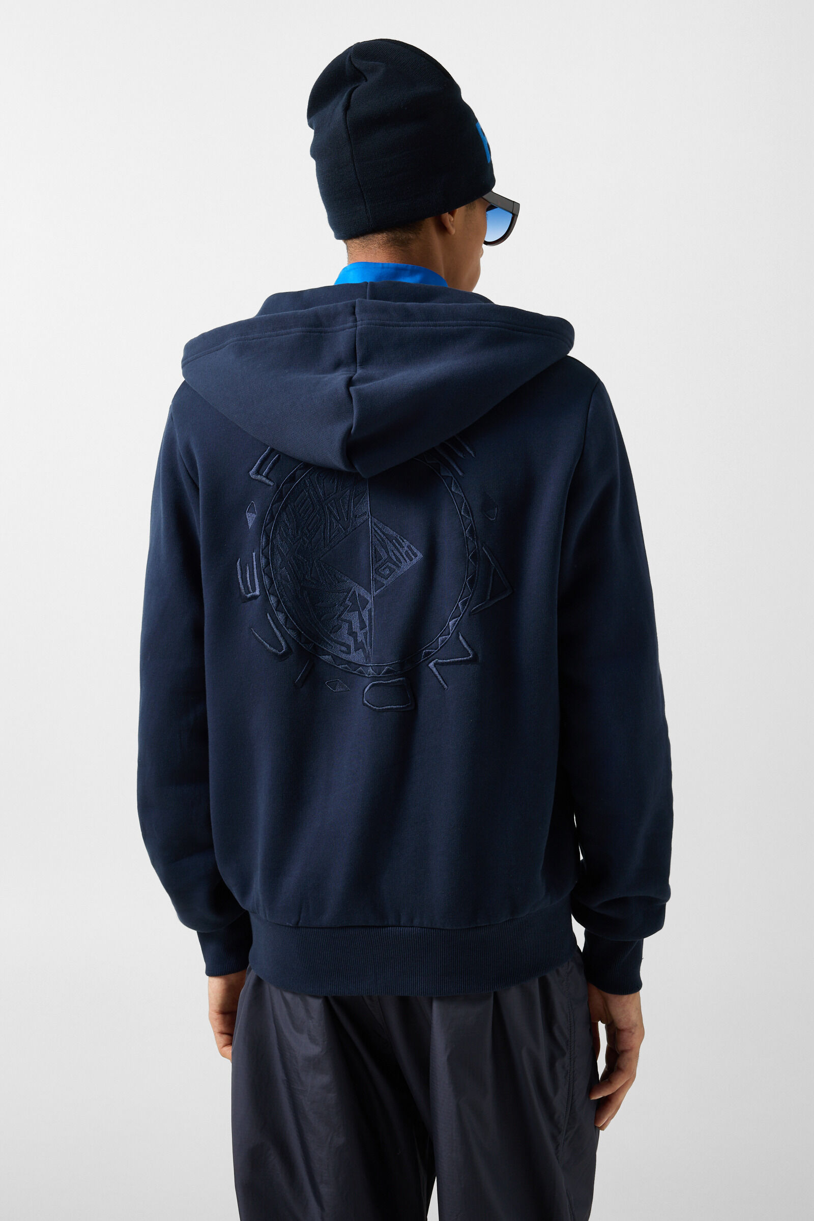 Corbell cotton hoodie jersey jacket Navy