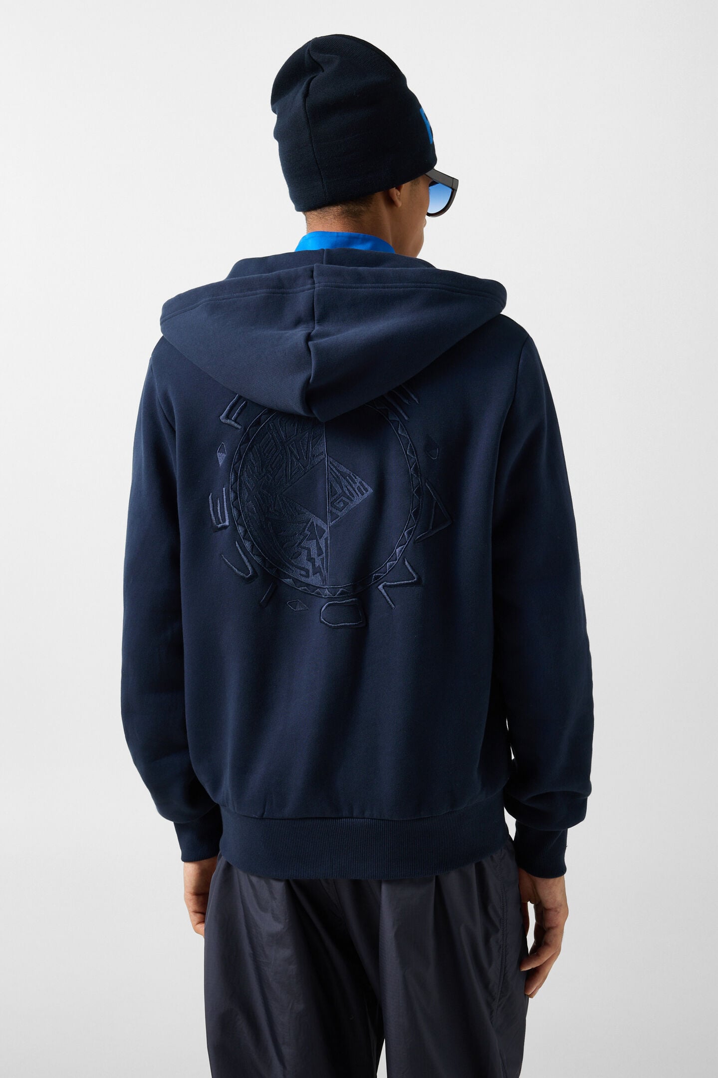 Corbell cotton hoodie jersey jacket Navy