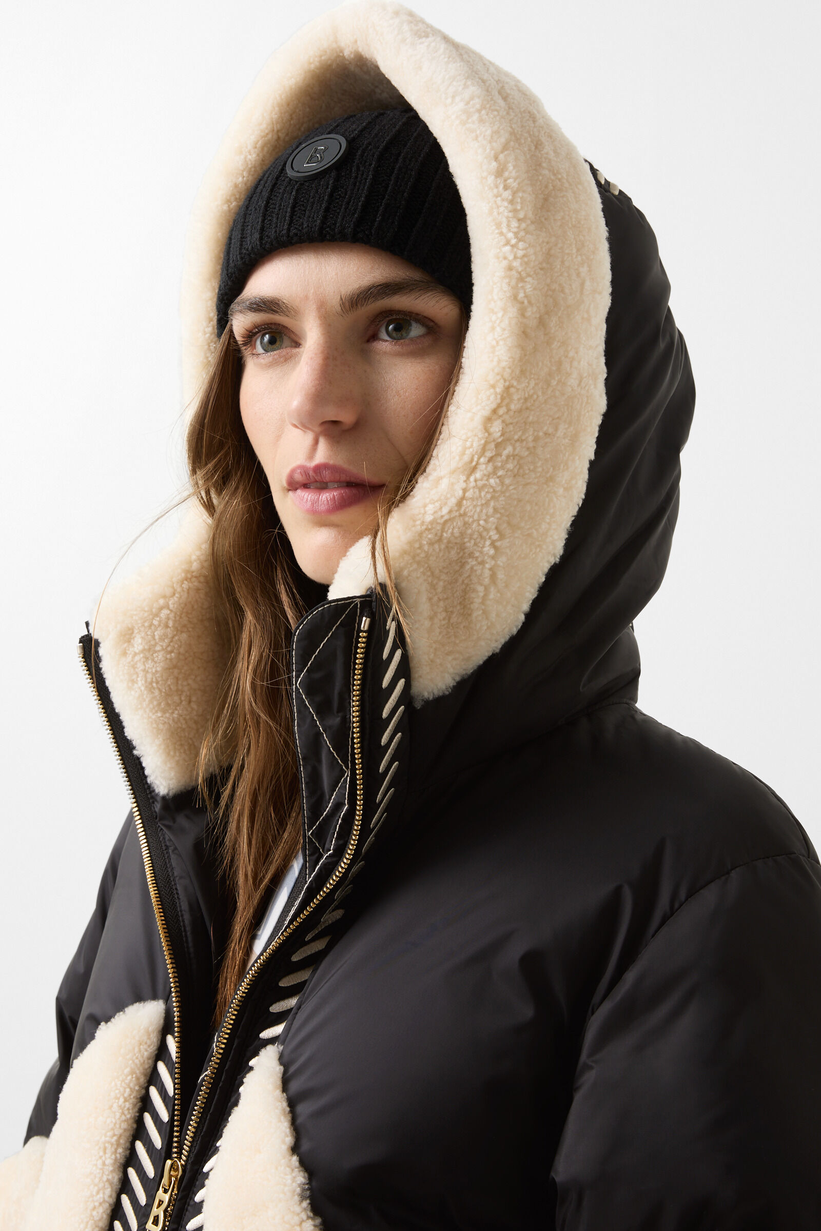 Amila down parka Black/cream