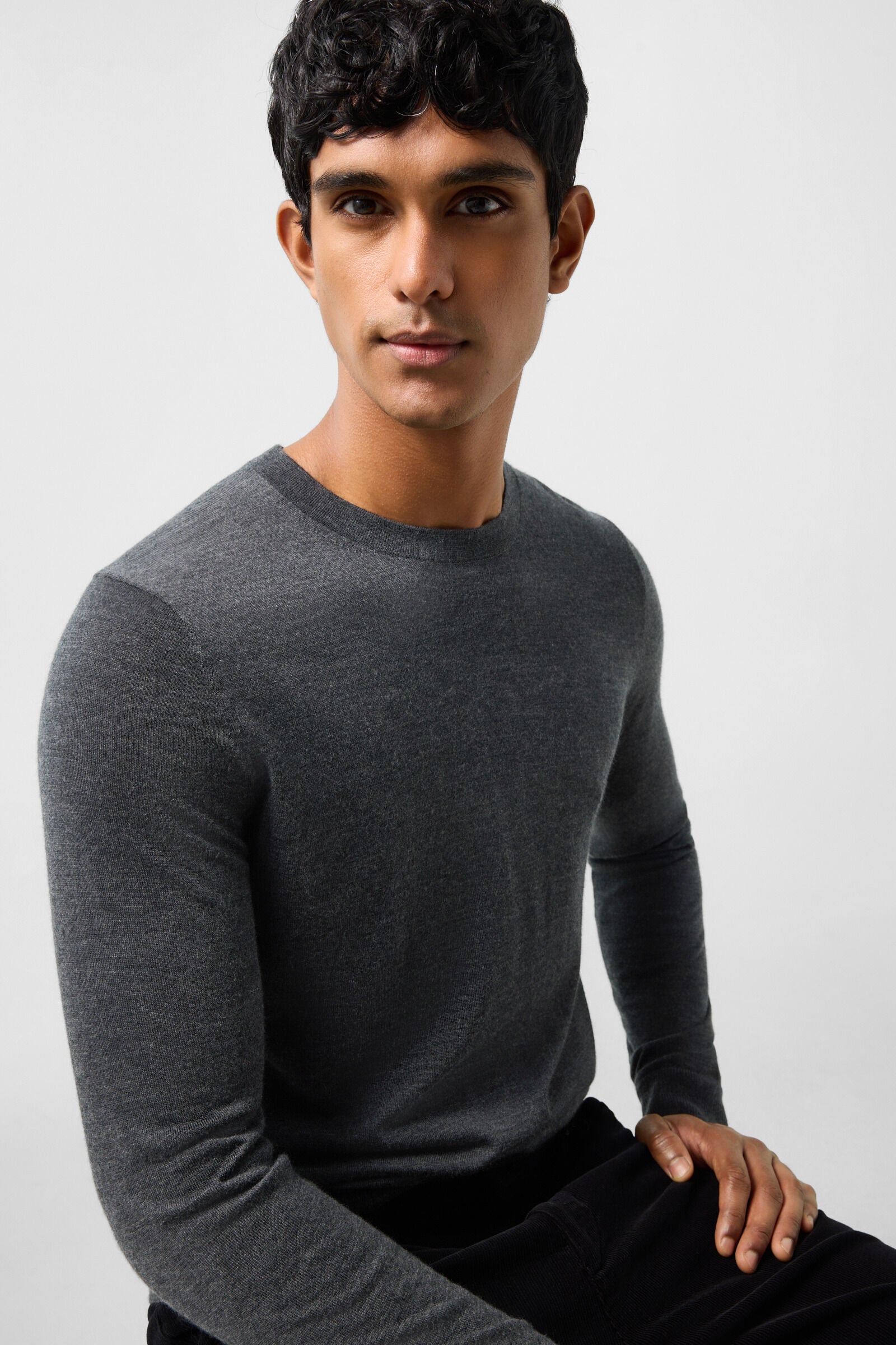Ole pure new wool and cashmere jumper Anthracite