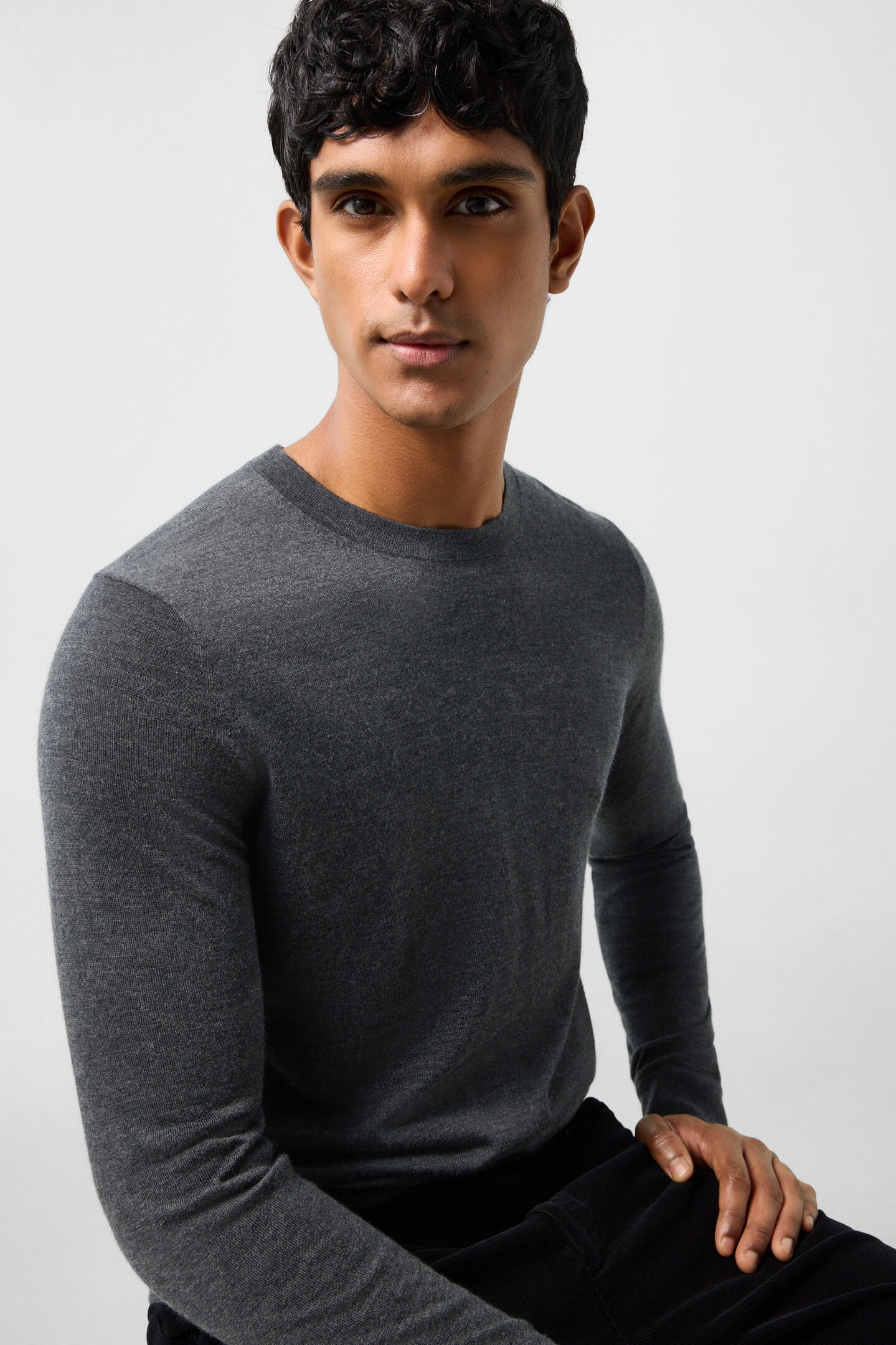 Ole pure new wool and cashmere jumper Anthracite