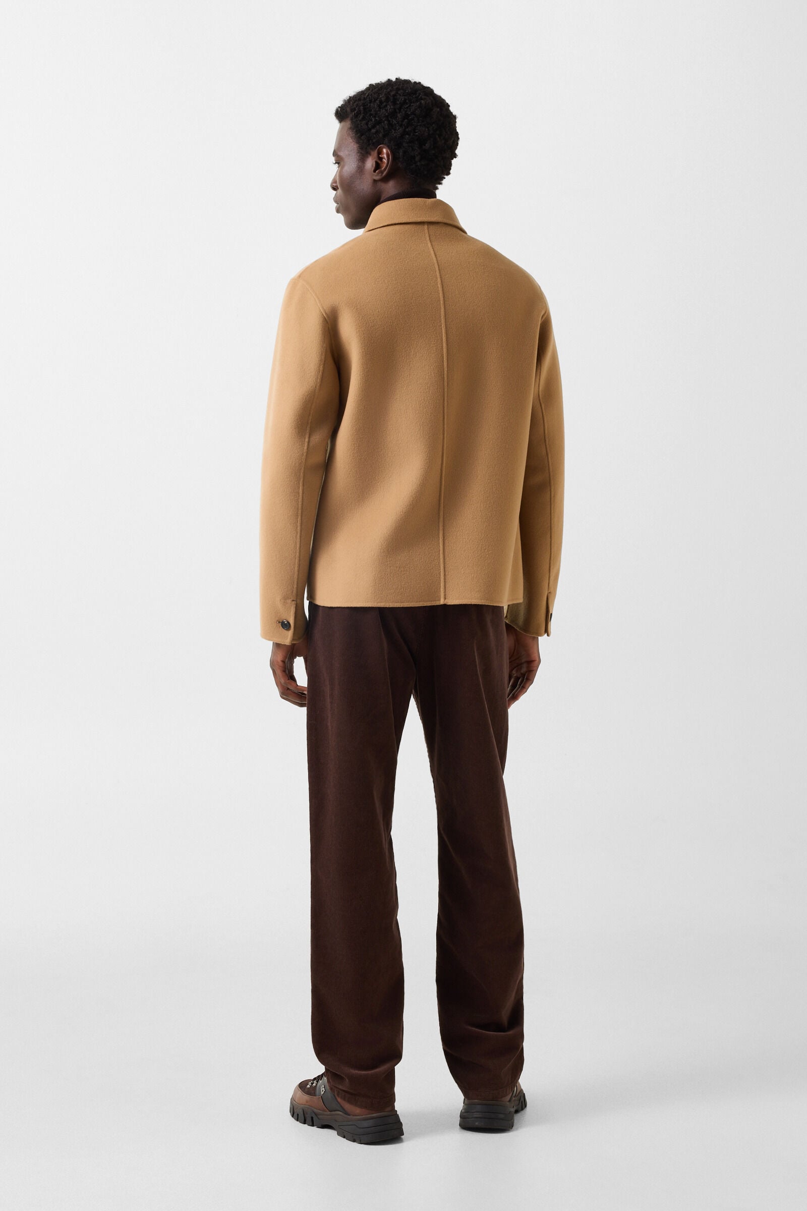 Mirco double-faced woollen shirt jacket Camel