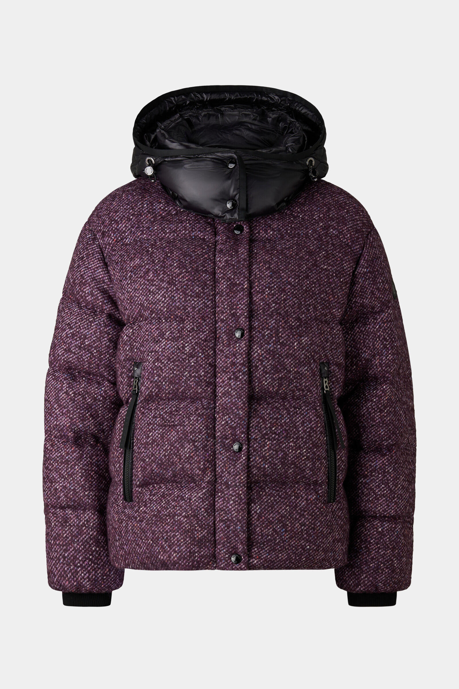 Elements tweed hooded parka jacket top