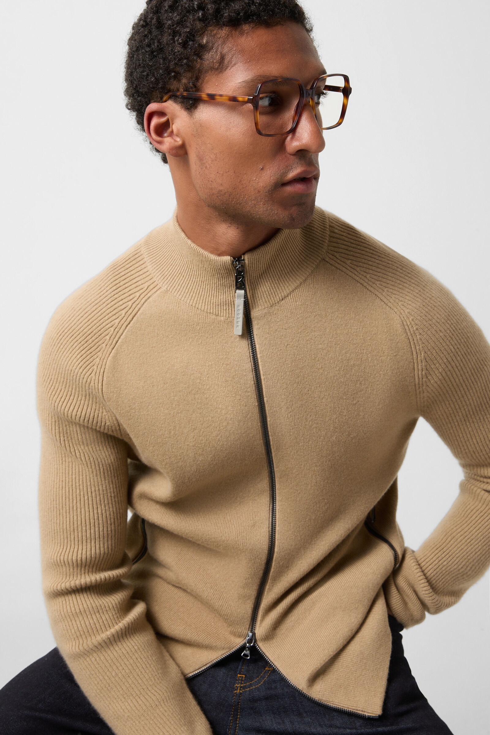 Dexter knit jacket Camel